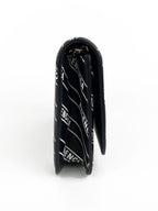 Balenciaga Black & White Logo Wallet on Chain