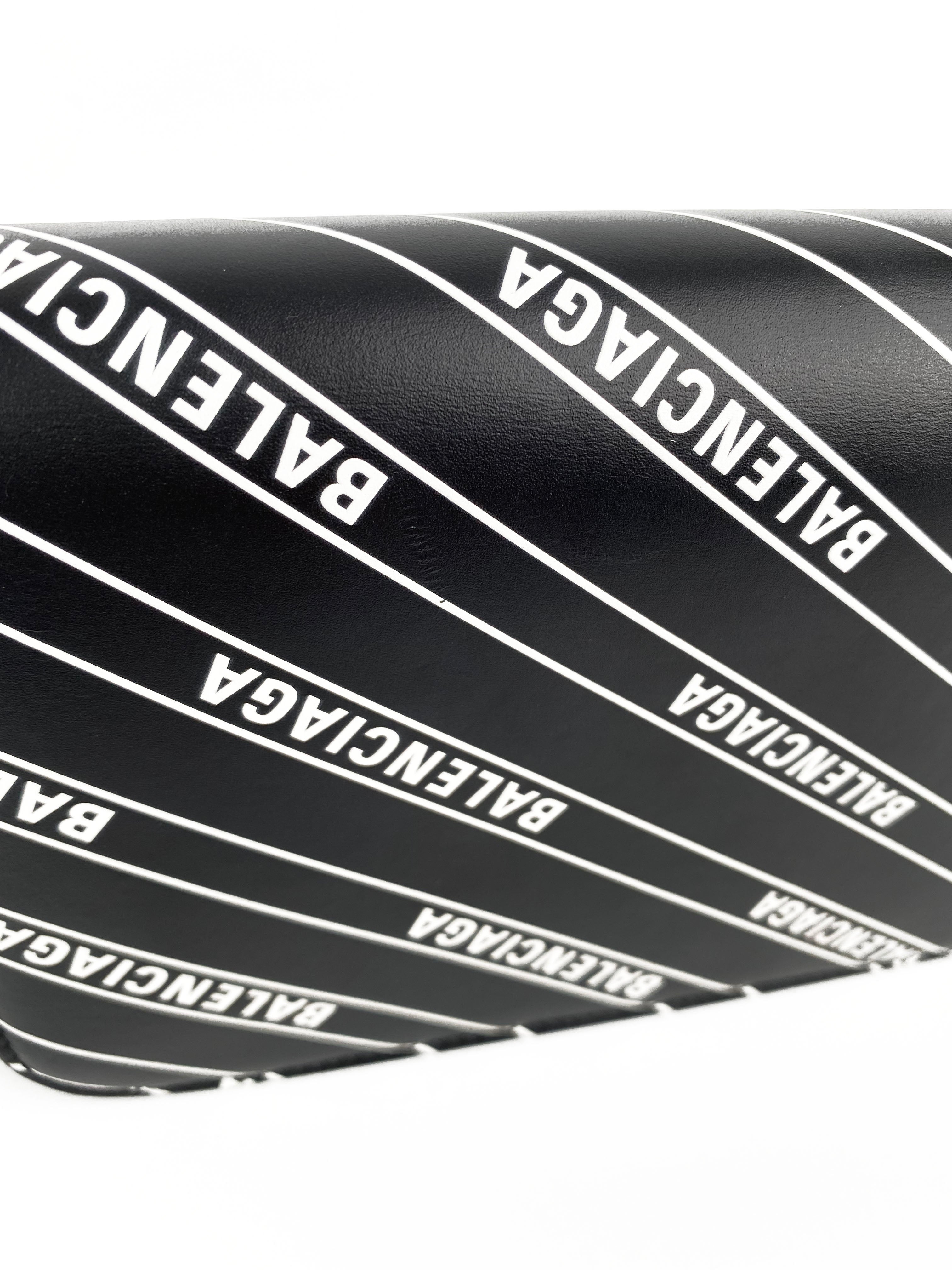 Balenciaga Black & White Logo Wallet on Chain