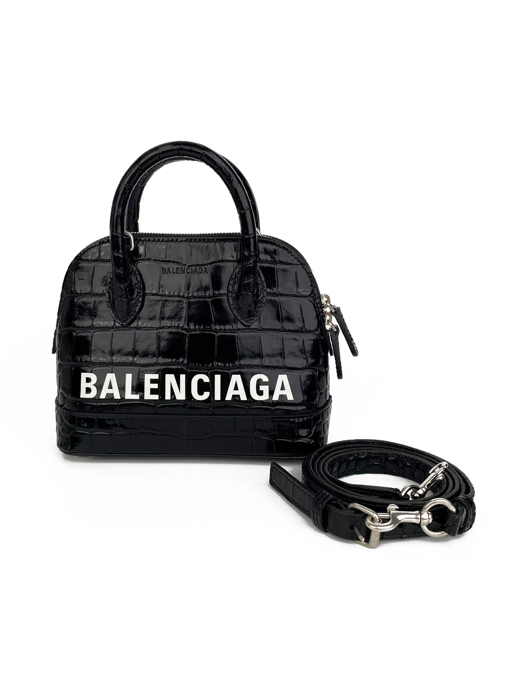 Balenciaga Black & White Mini Ville Bag