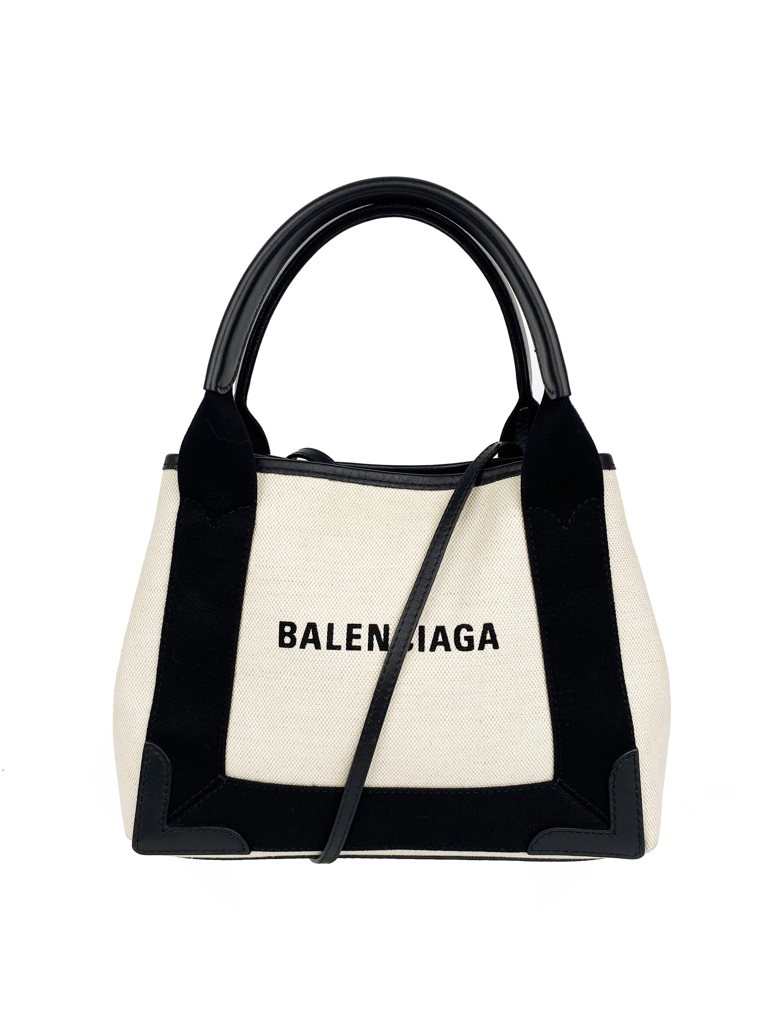 Balenciaga Black & White XS Cabas Bag