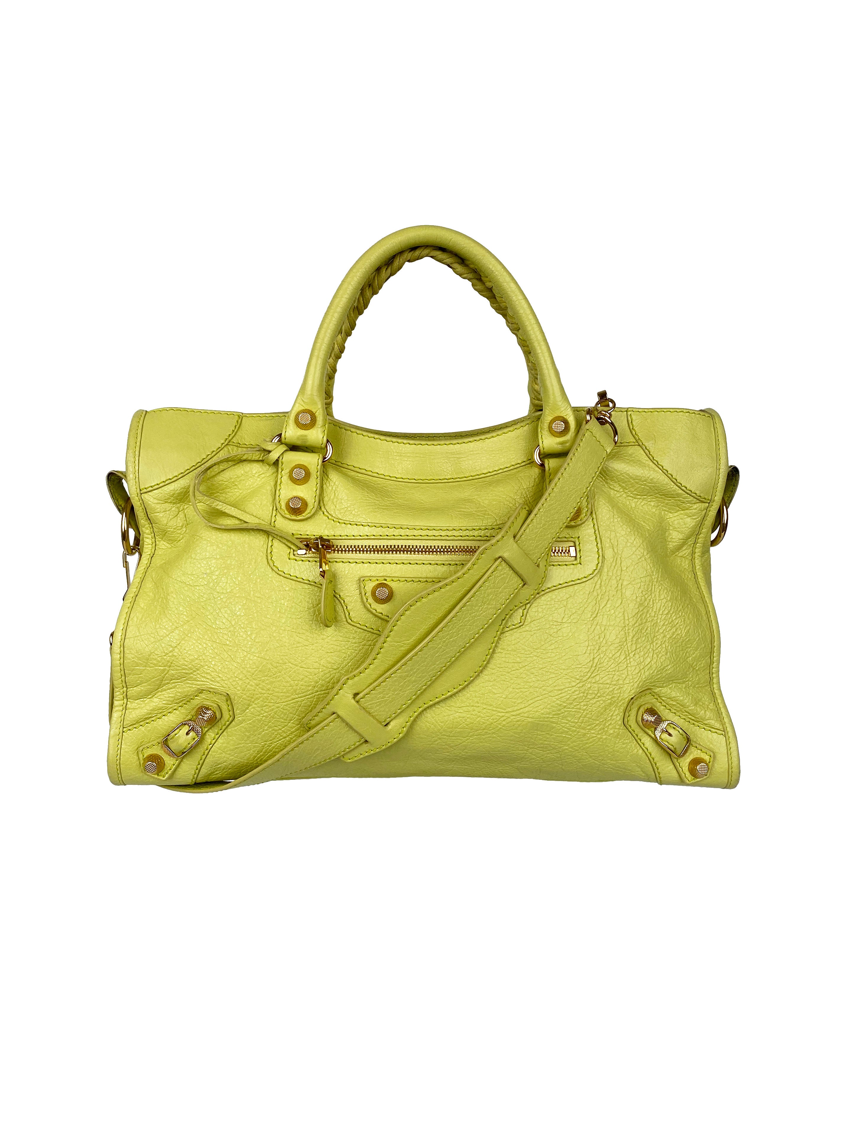 Balenciaga Pistachio Yellow Medium City Bag