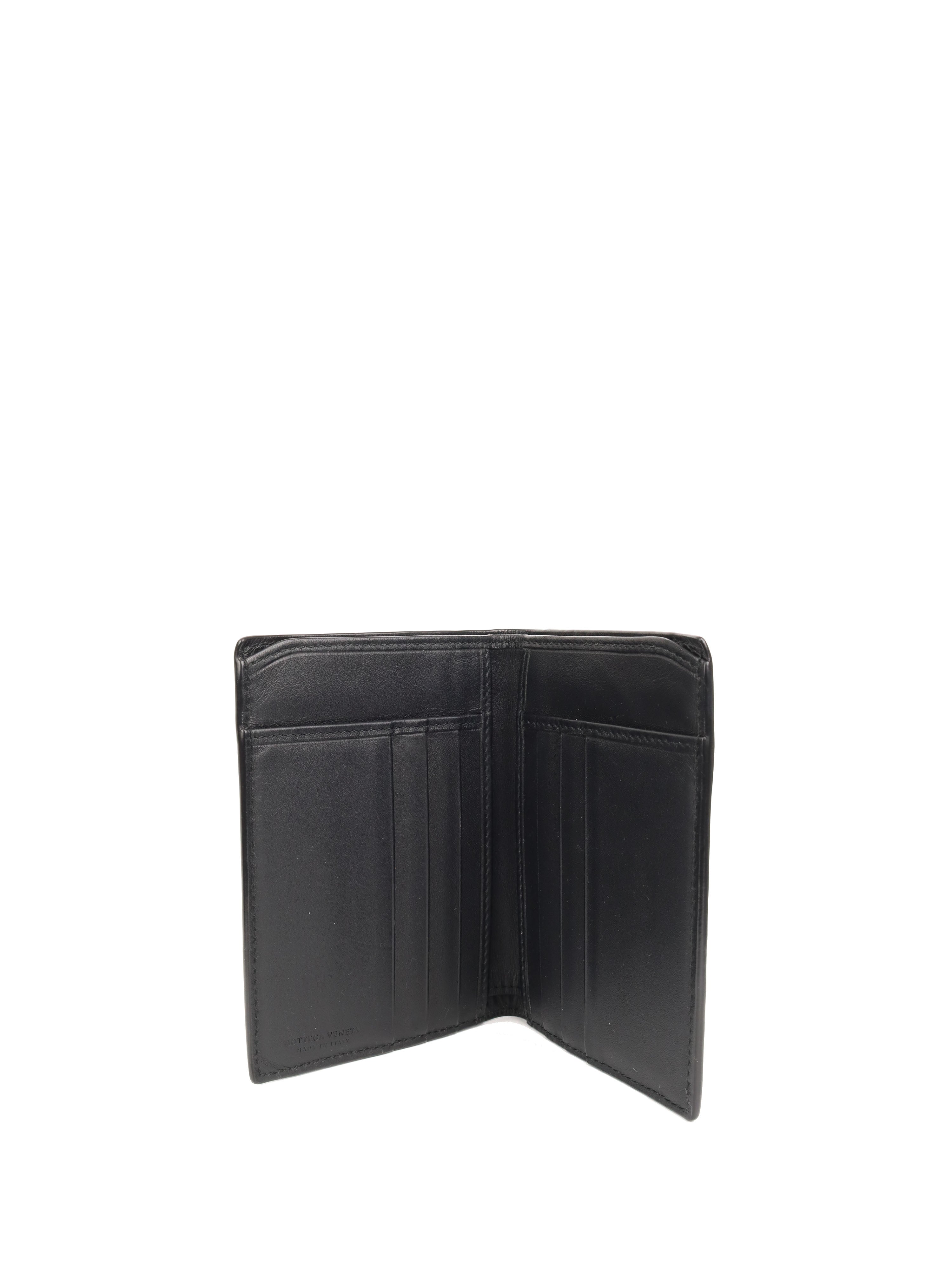 Bottega Veneta Black Intrecciato Bi-Fold Wallet