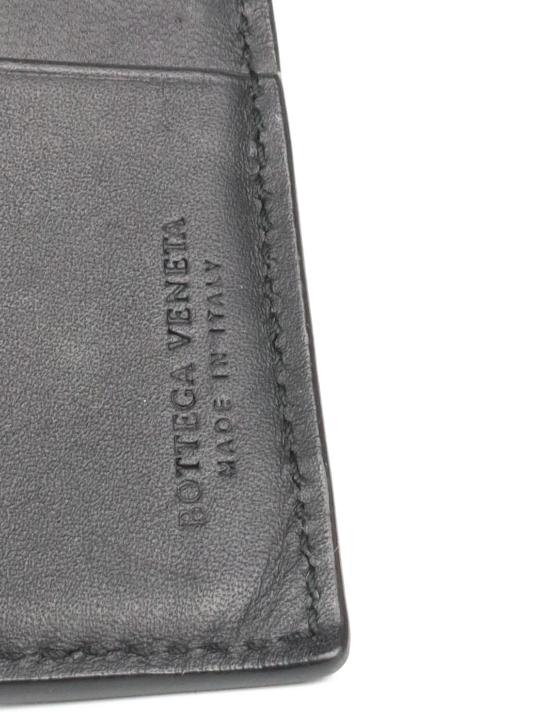 Bottega Veneta Black Intrecciato Bi-Fold Wallet