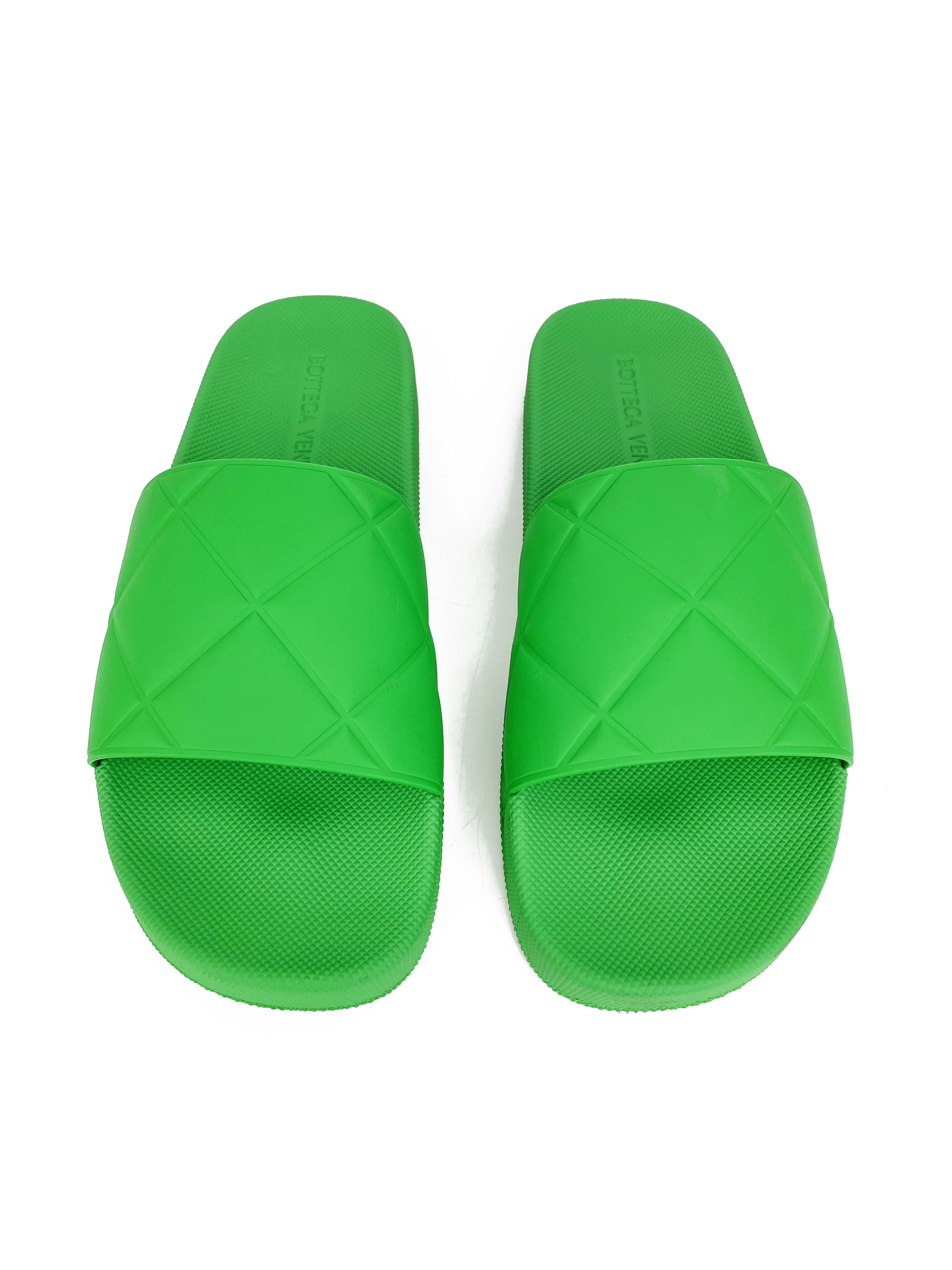 Bottega Veneta Green Sliders 40