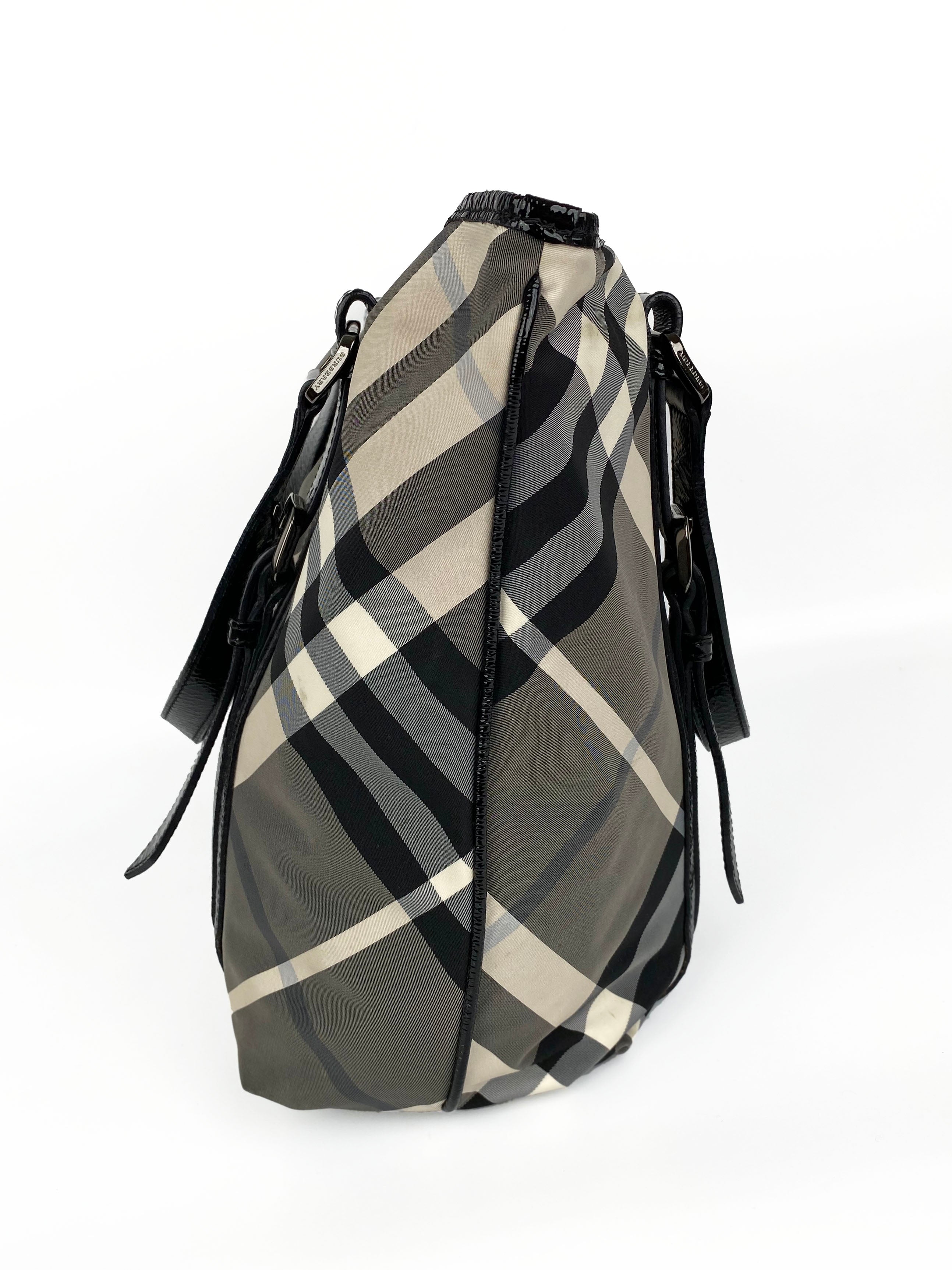 Burberry Black & White Large Grey Tote