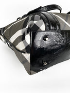 Burberry Black & White Large Grey Tote