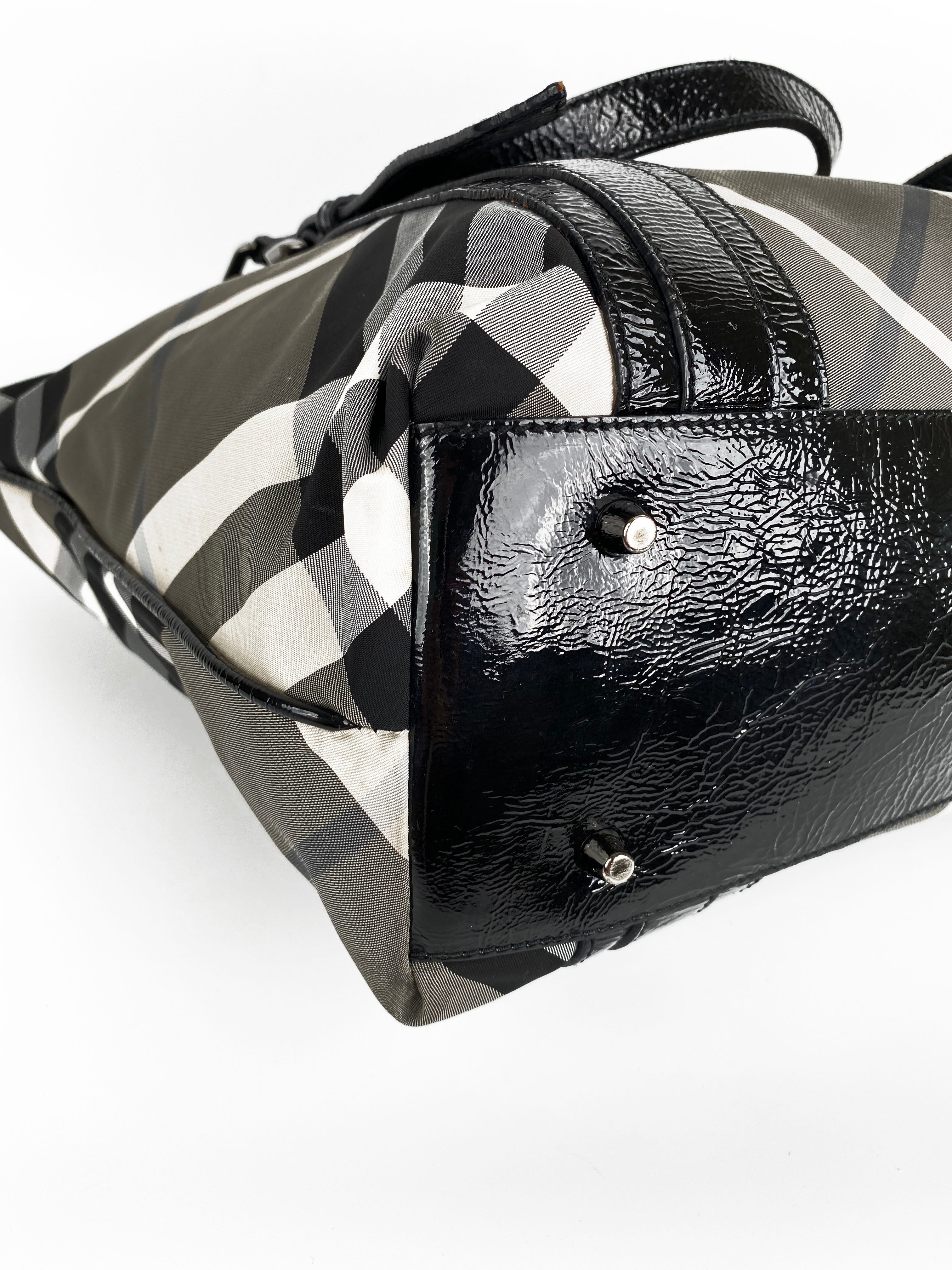Burberry Black & White Large Grey Tote