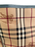 Burberry Blue Trim Haymarket Tote Bag