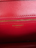 Burberry Mini Canvas TB Bag with Red Trim