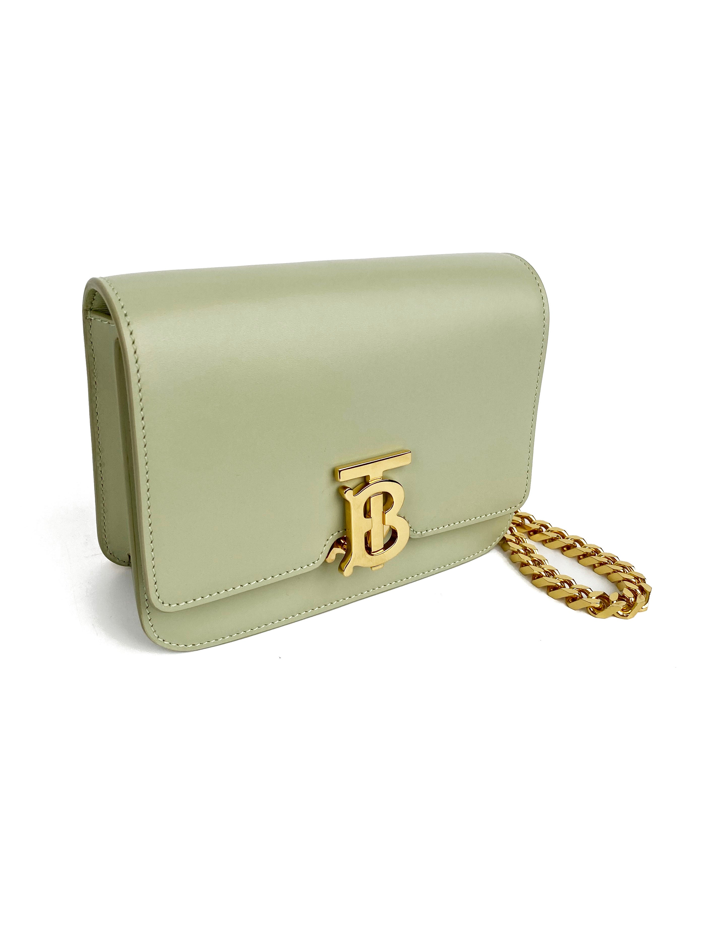 Burberry Small Sage Green Belted TB Bag