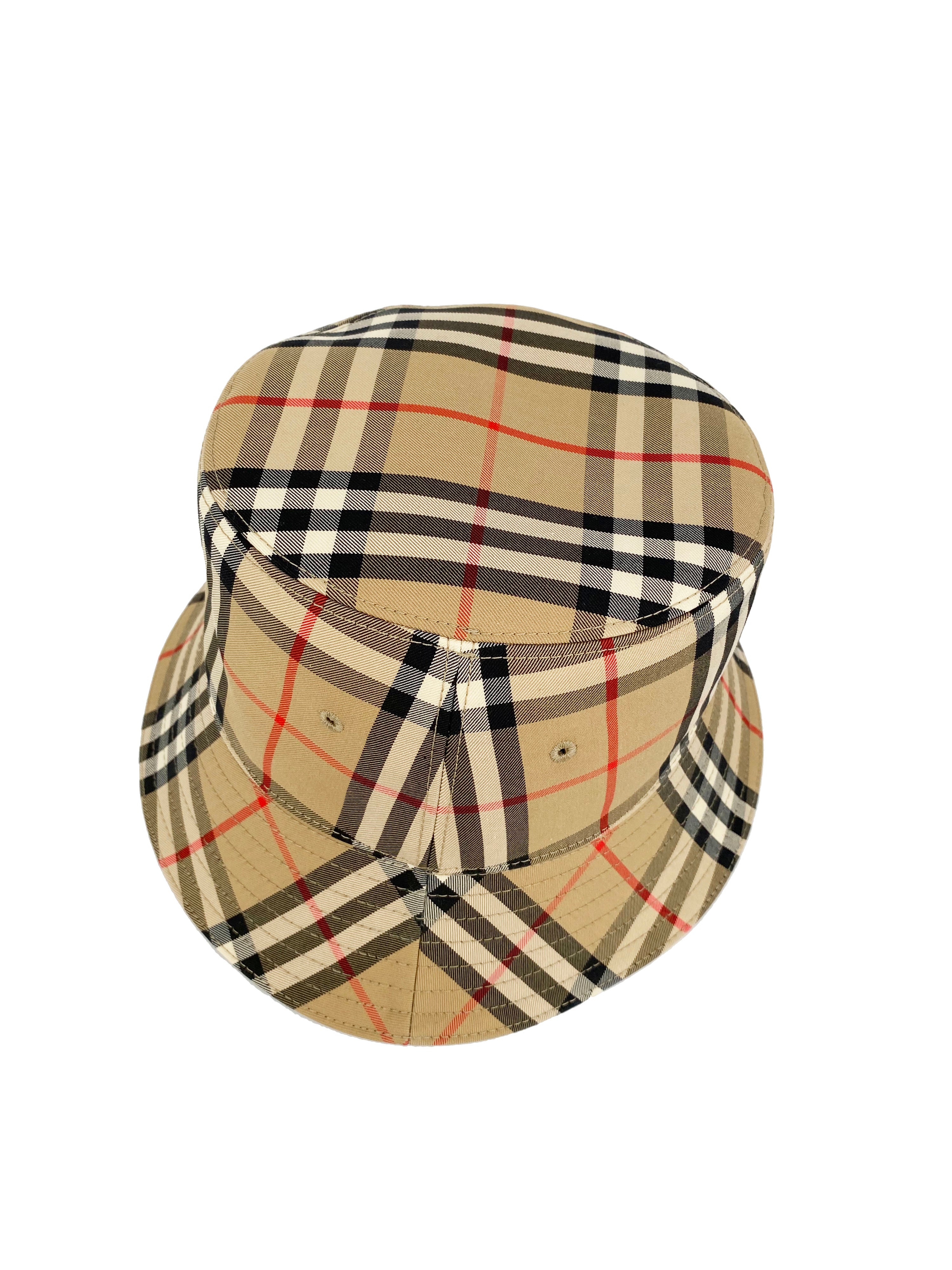 Burberry Vintage Check Technical Cotton Bucket Hat S