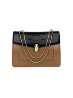 Bvlgari Black & Tan Two-tone Serpenti Bag