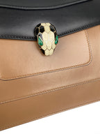 Bvlgari Black & Tan Two-tone Serpenti Bag