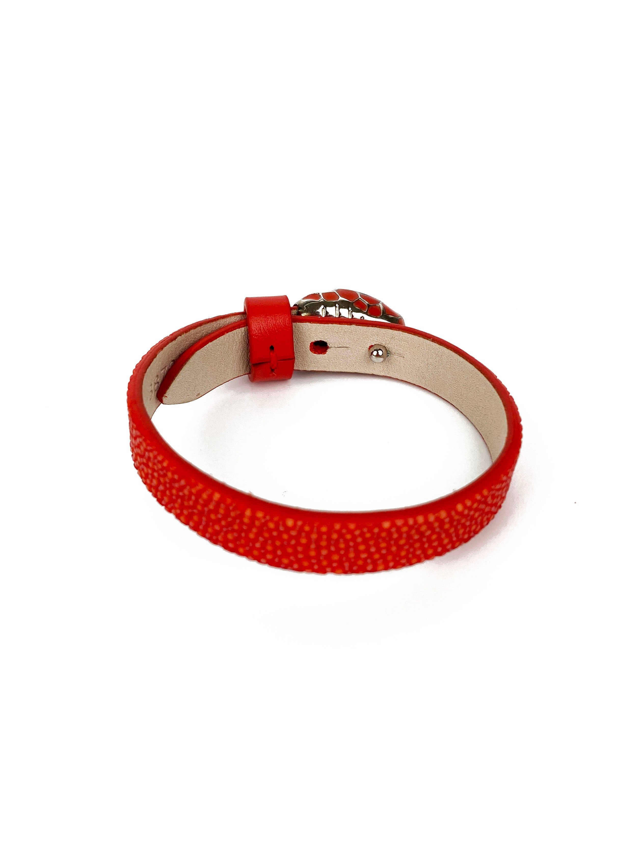Bvlgari Orange Serpenti Forever Leather Bracelet