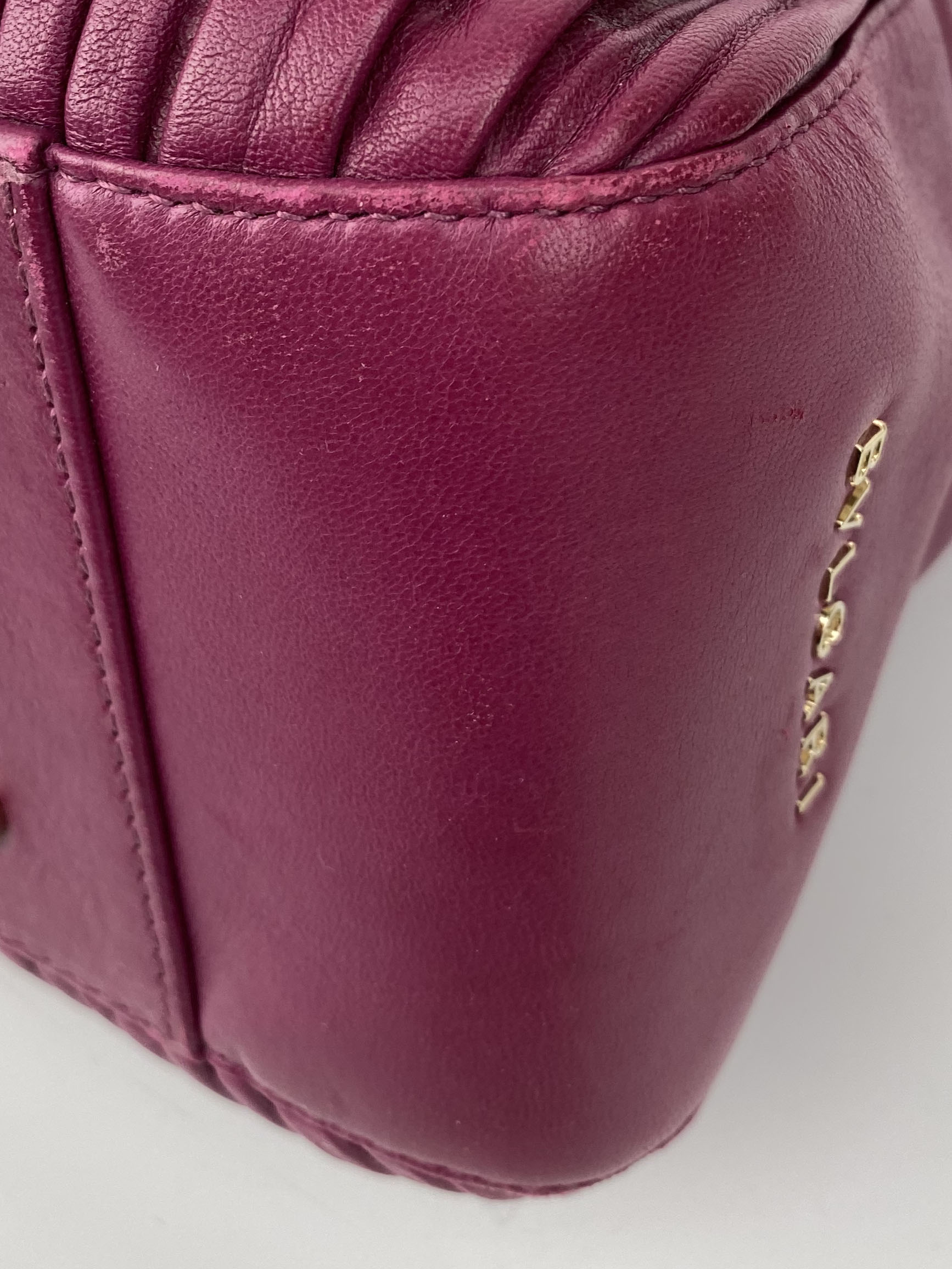 Bvlgari Purple Monte Plisse Tote Bag