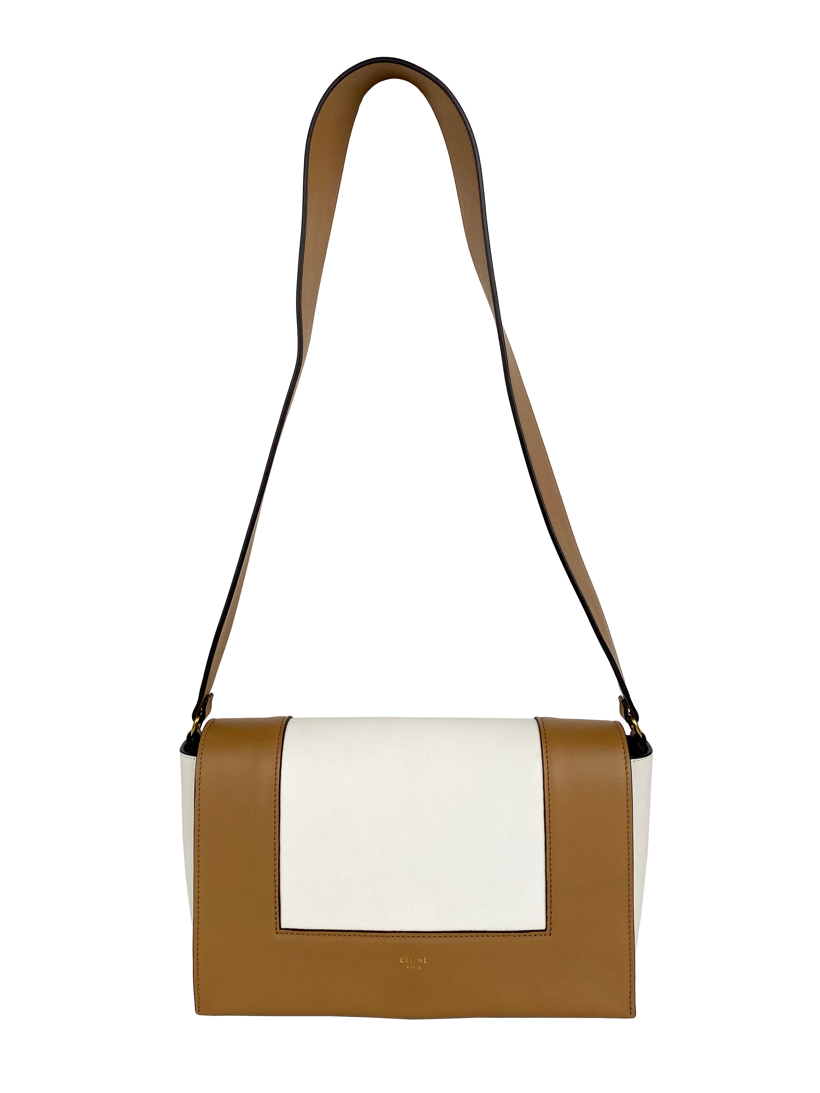 Celine Tan & Optic White Medium Frame Bag