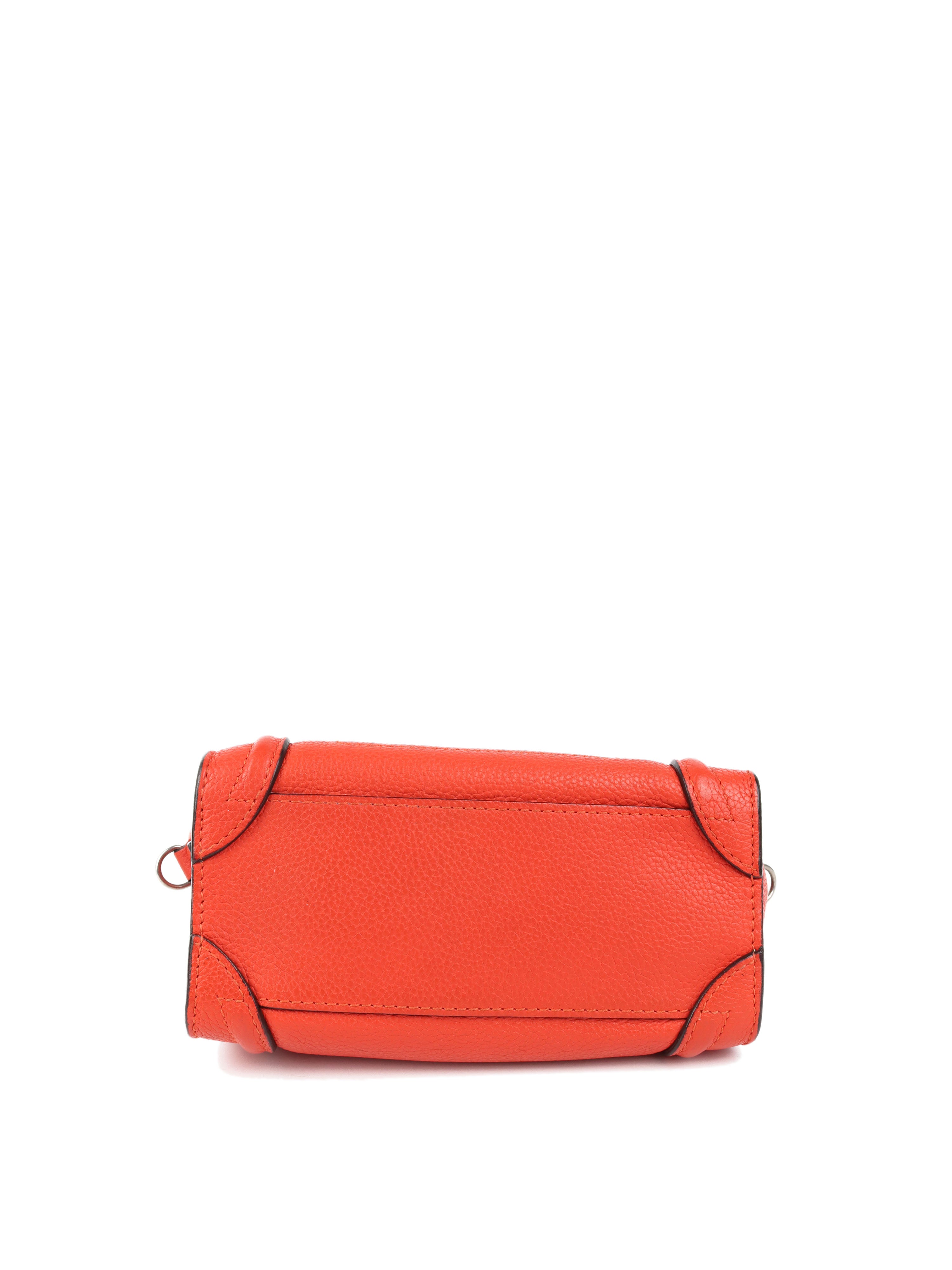 Celine Vermillion Orange Nano Luggage Tote Votre Luxe