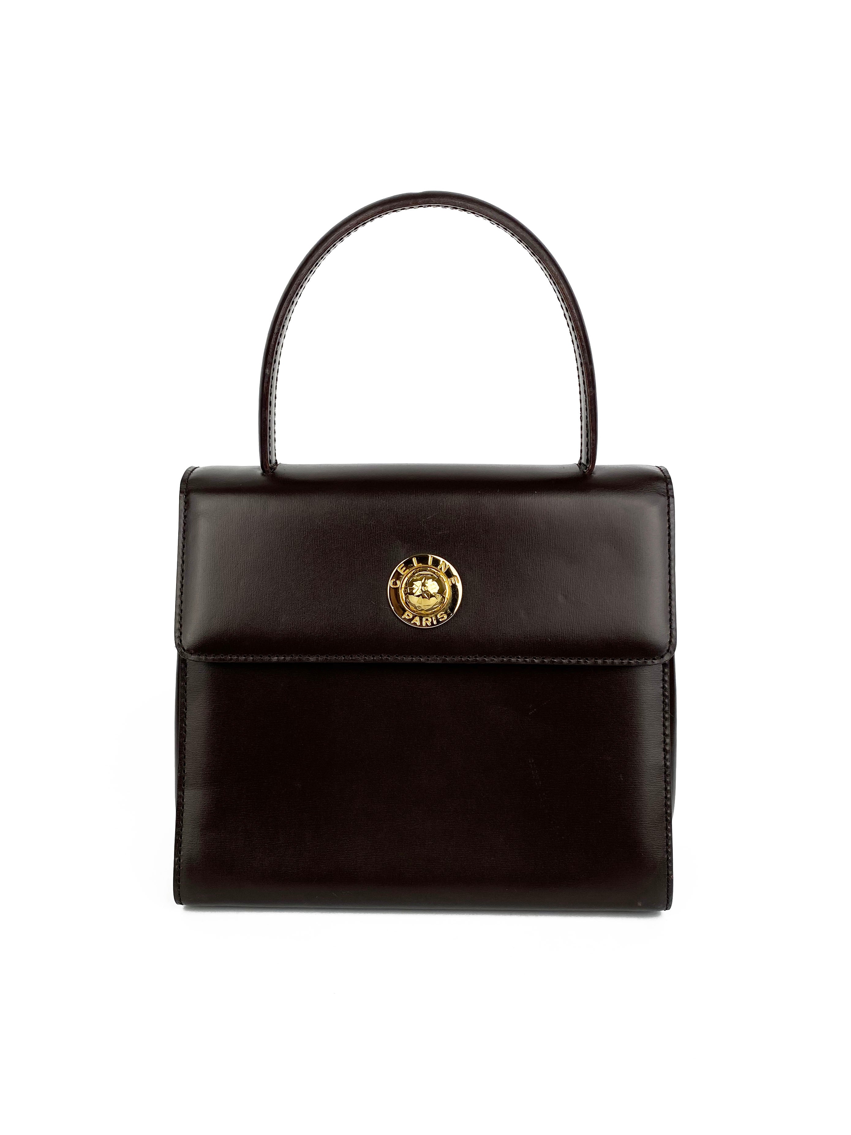 Celine Vintage Brown Top Handle Bag