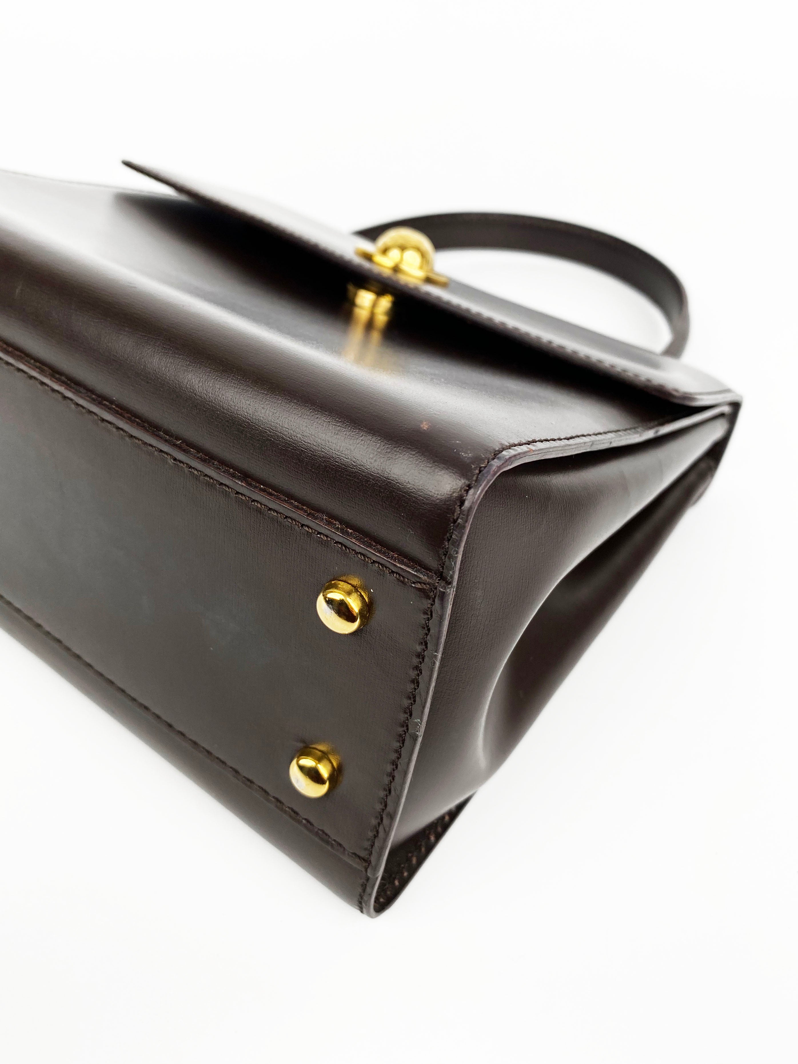 Celine Vintage Brown Top Handle Bag