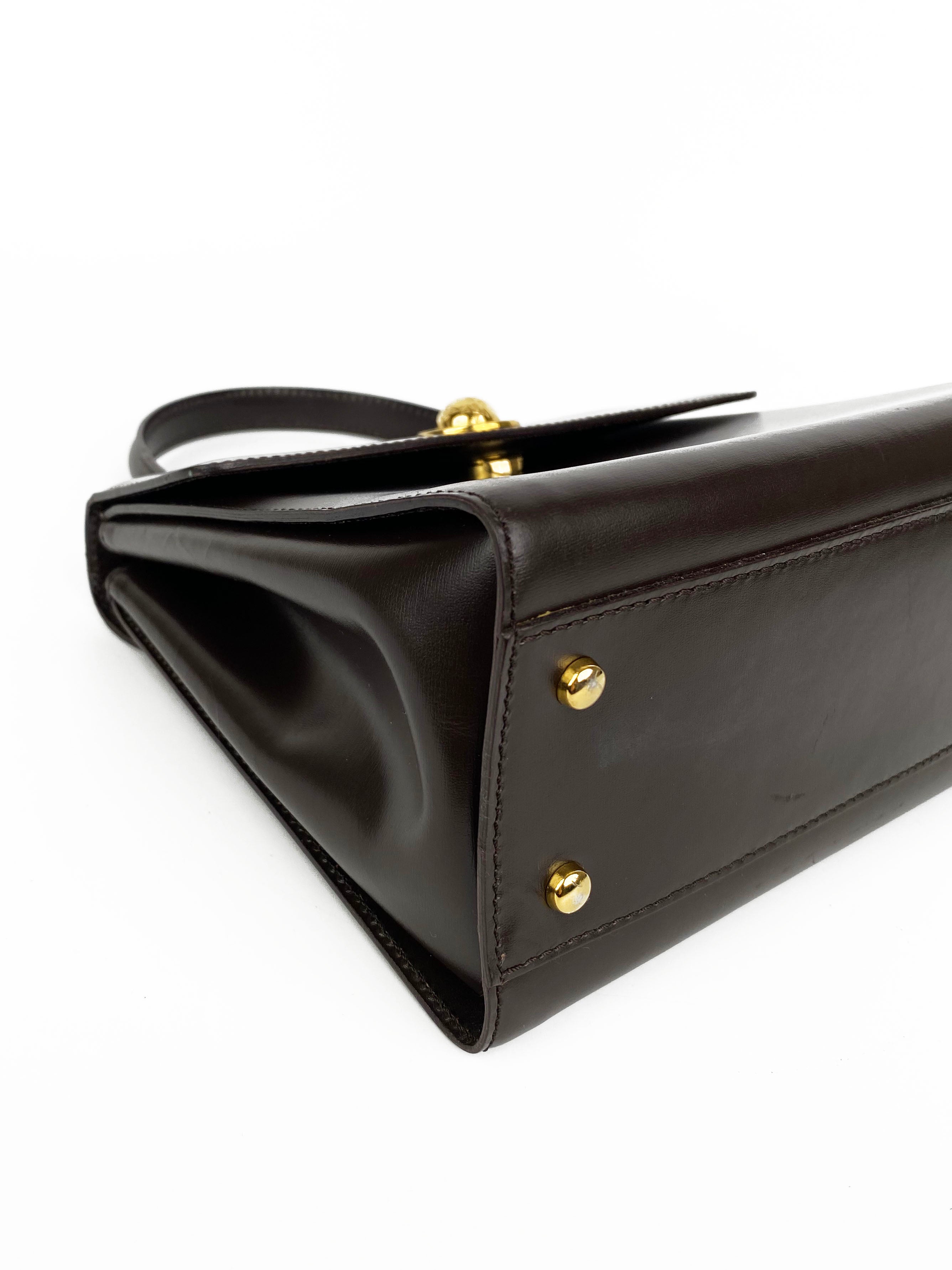 Celine Vintage Brown Top Handle Bag