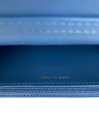 Chanel 22C Denim Wallet on Chain with Pearl Crush