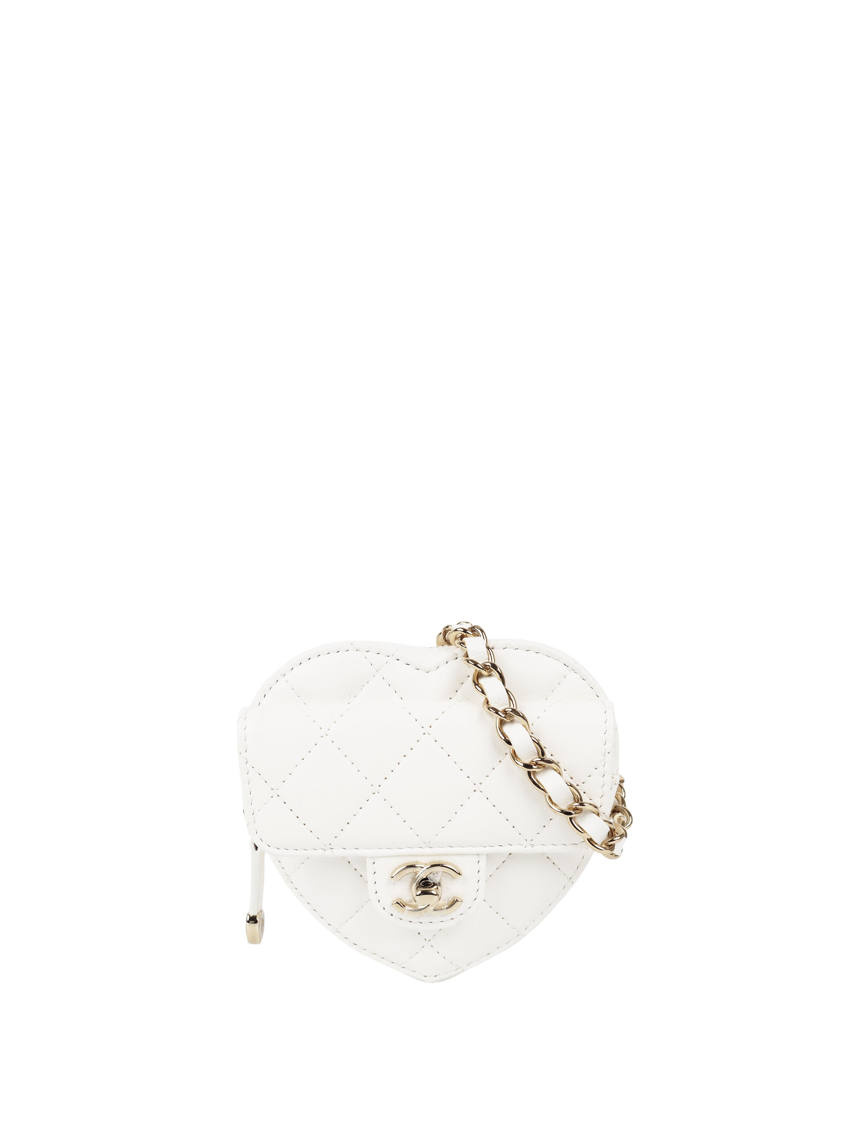 Chanel 22S White Heart Belt Bag LGHW