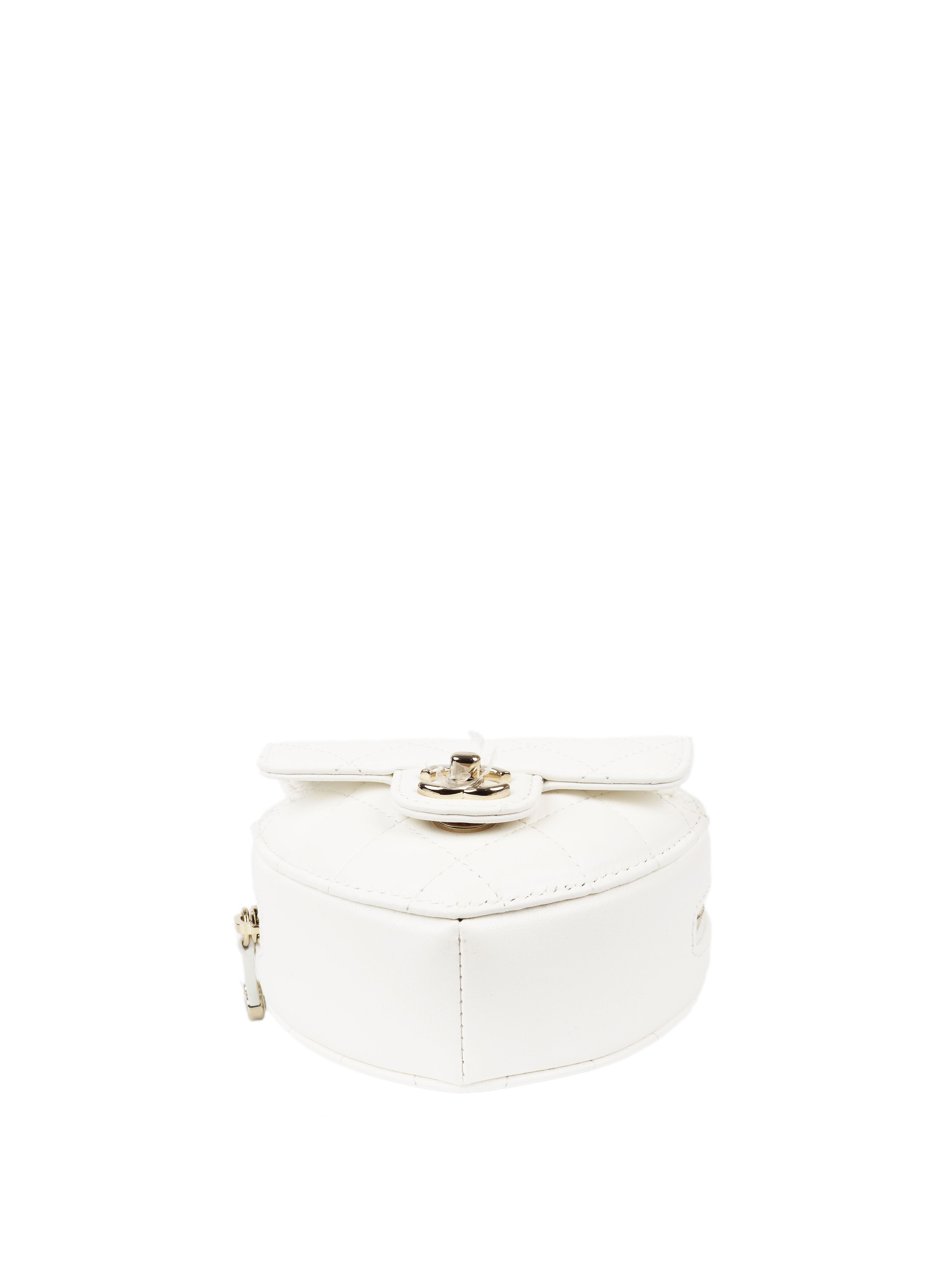 Chanel 22S White Heart Belt Bag LGHW