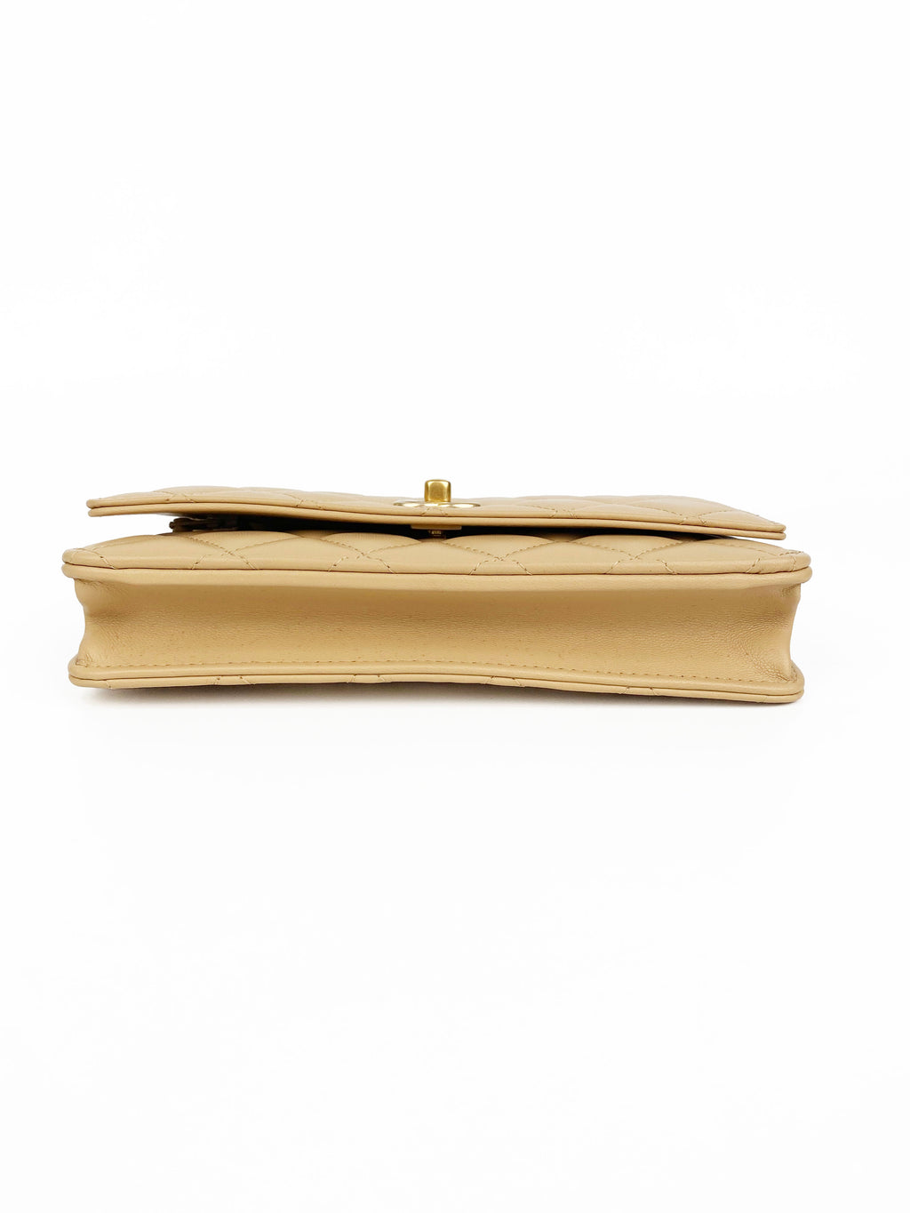 Chanel Beige Wallet on Chain with Pearl Crush
