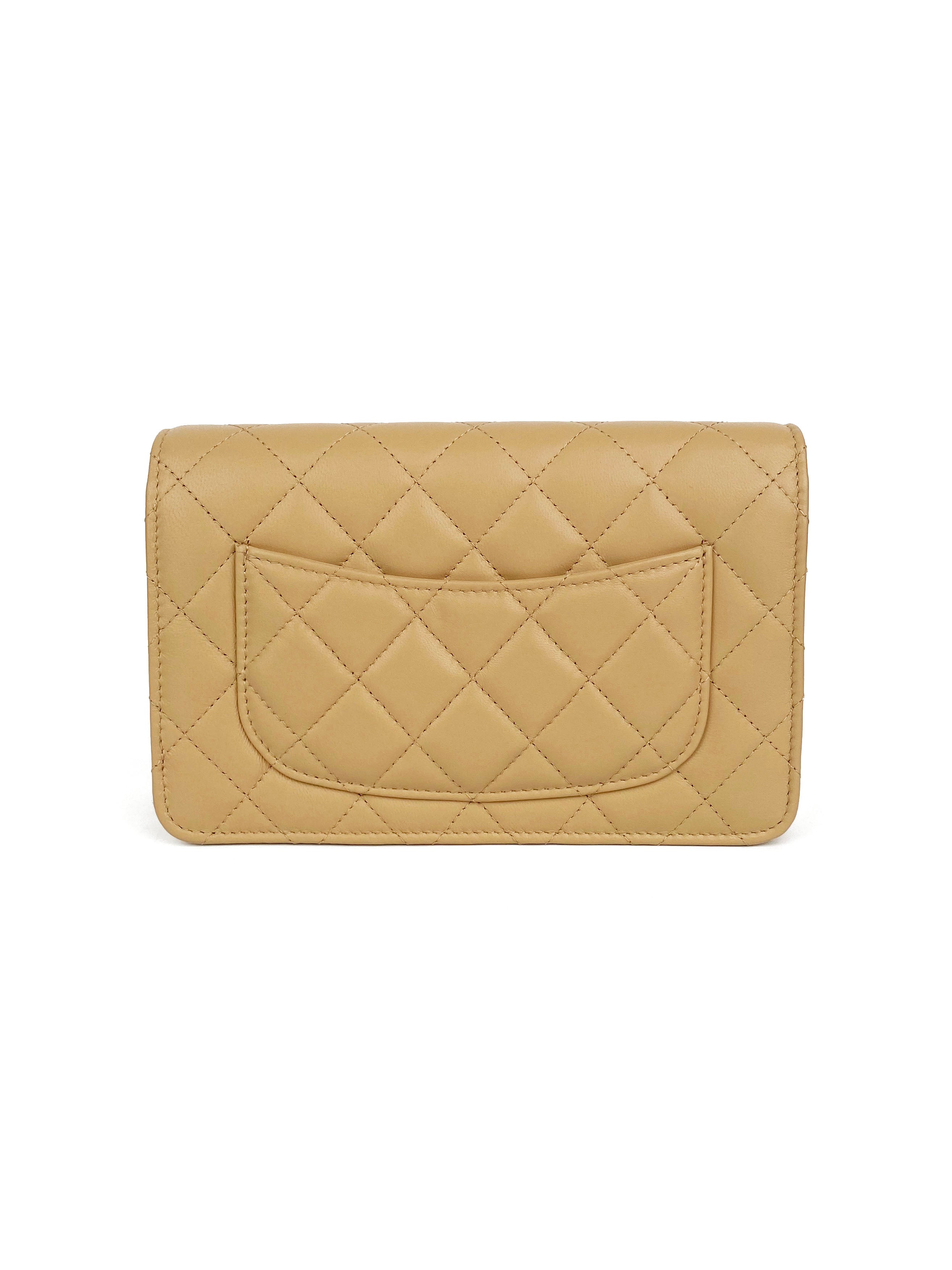 Chanel Beige Wallet on Chain with Pearl Crush