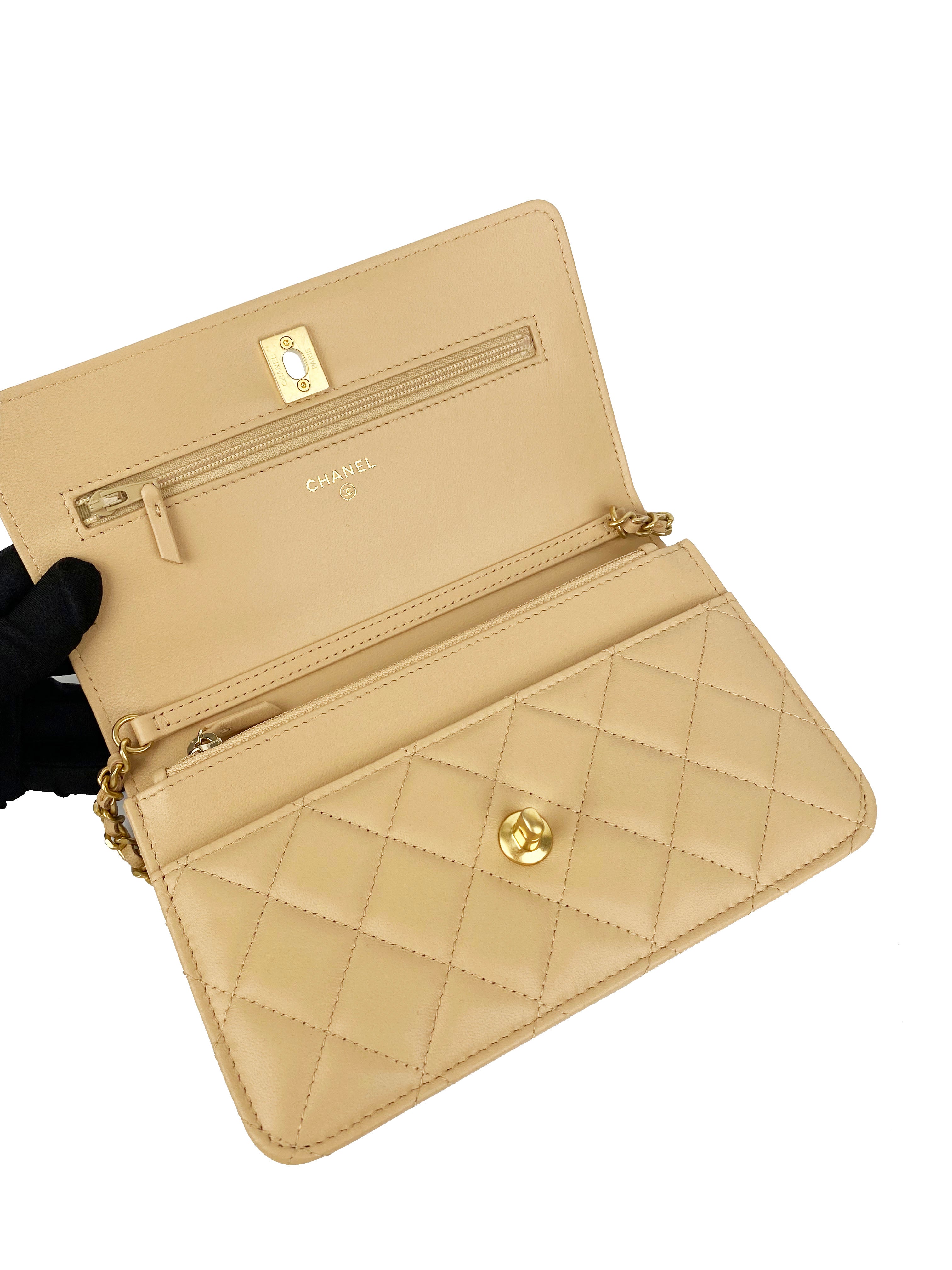 Chanel Beige Wallet on Chain with Pearl Crush – Votre Luxe