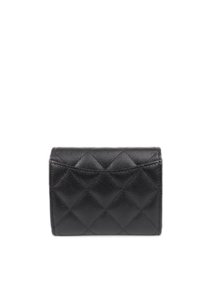 Chanel Card Holder Quilted Caviar Gold-tone Black in Caviar with Gold-tone  - US