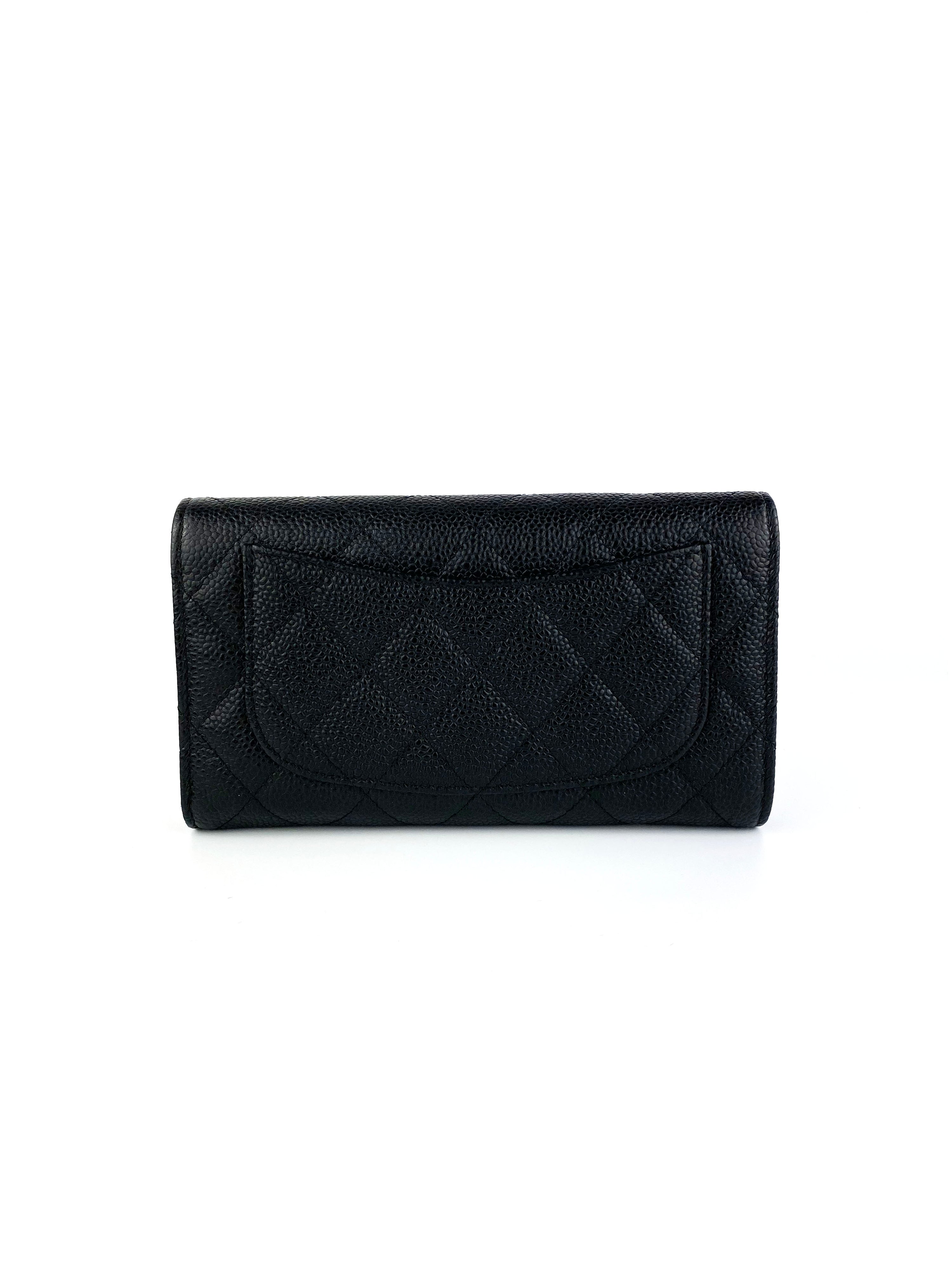 Chanel Black Caviar Quilted Wallet