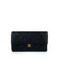 Chanel Black Caviar Quilted Wallet