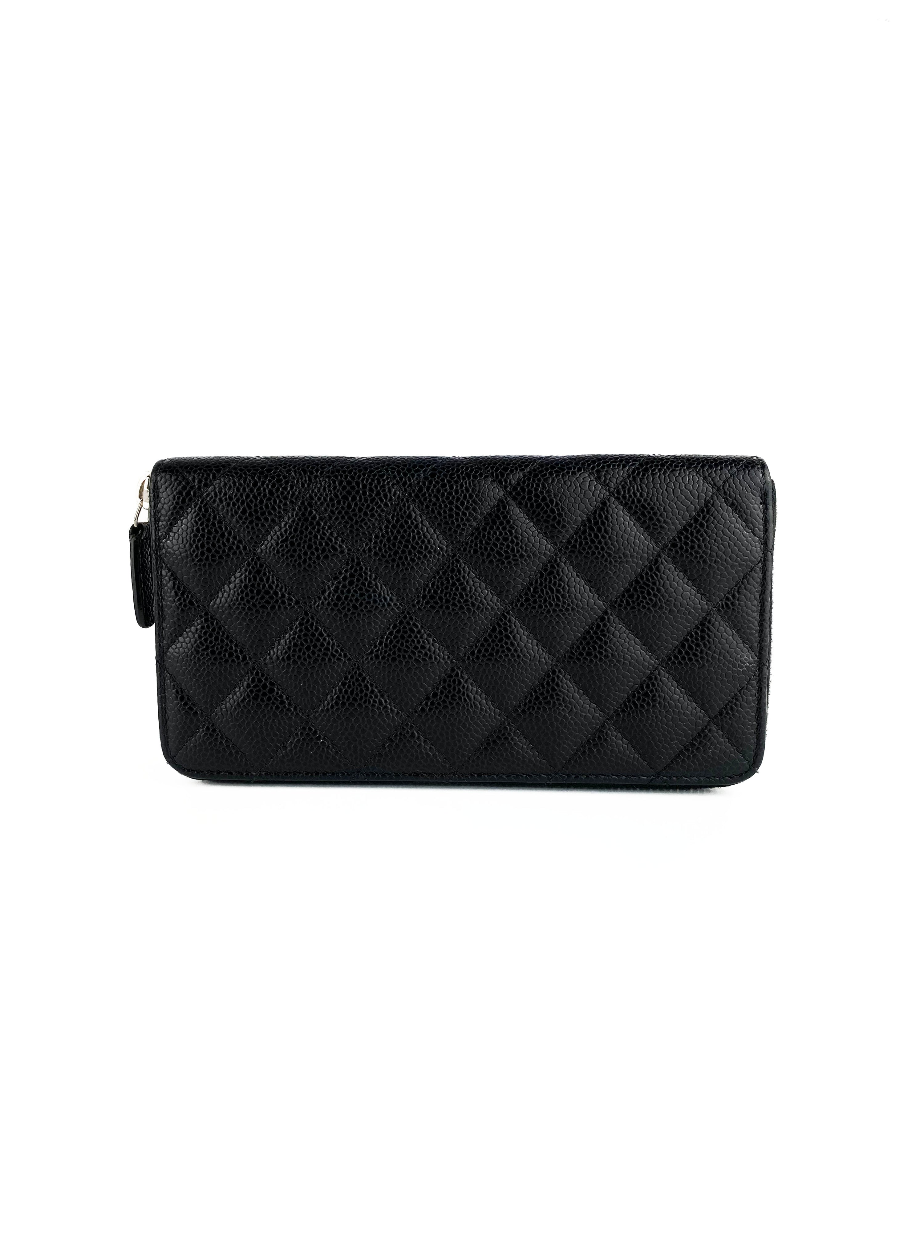 Chanel Black Classic Long Zipped Wallet