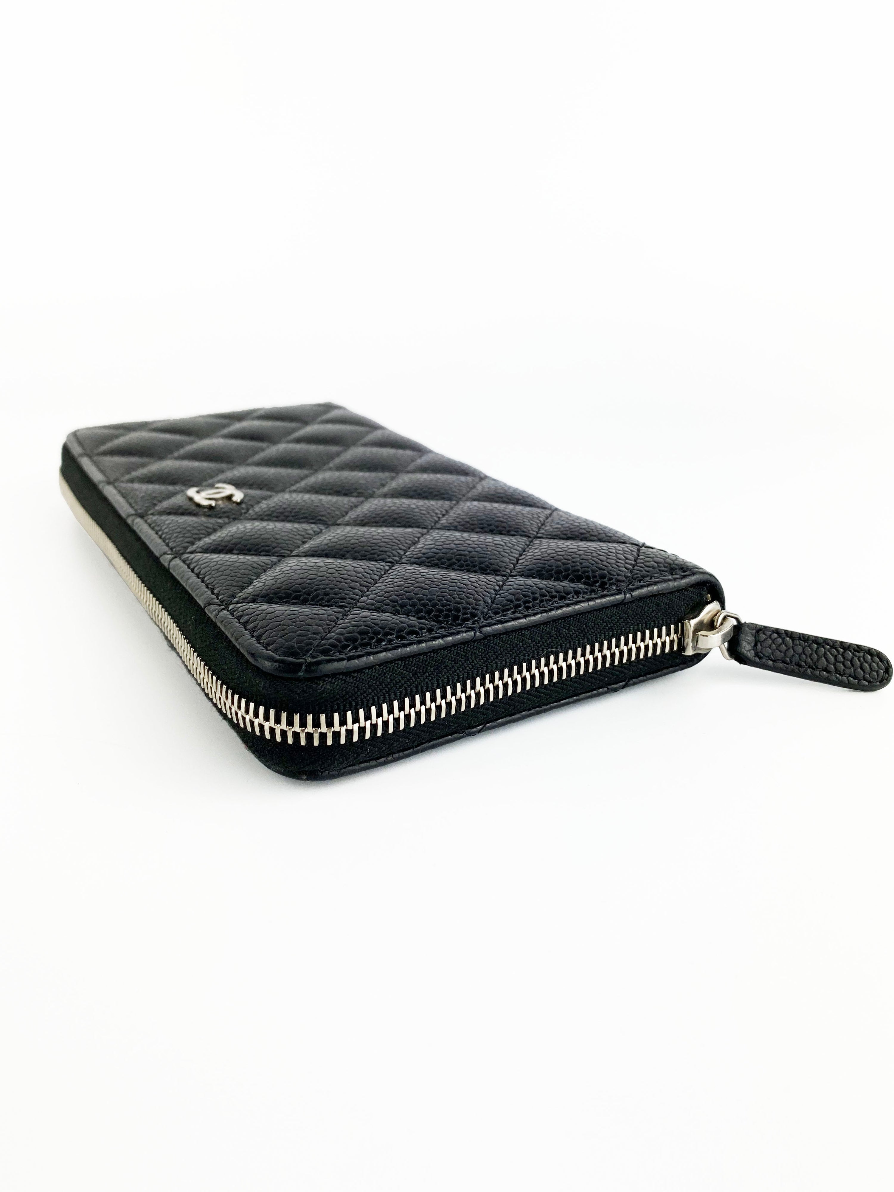 Chanel Black Classic Long Zipped Wallet