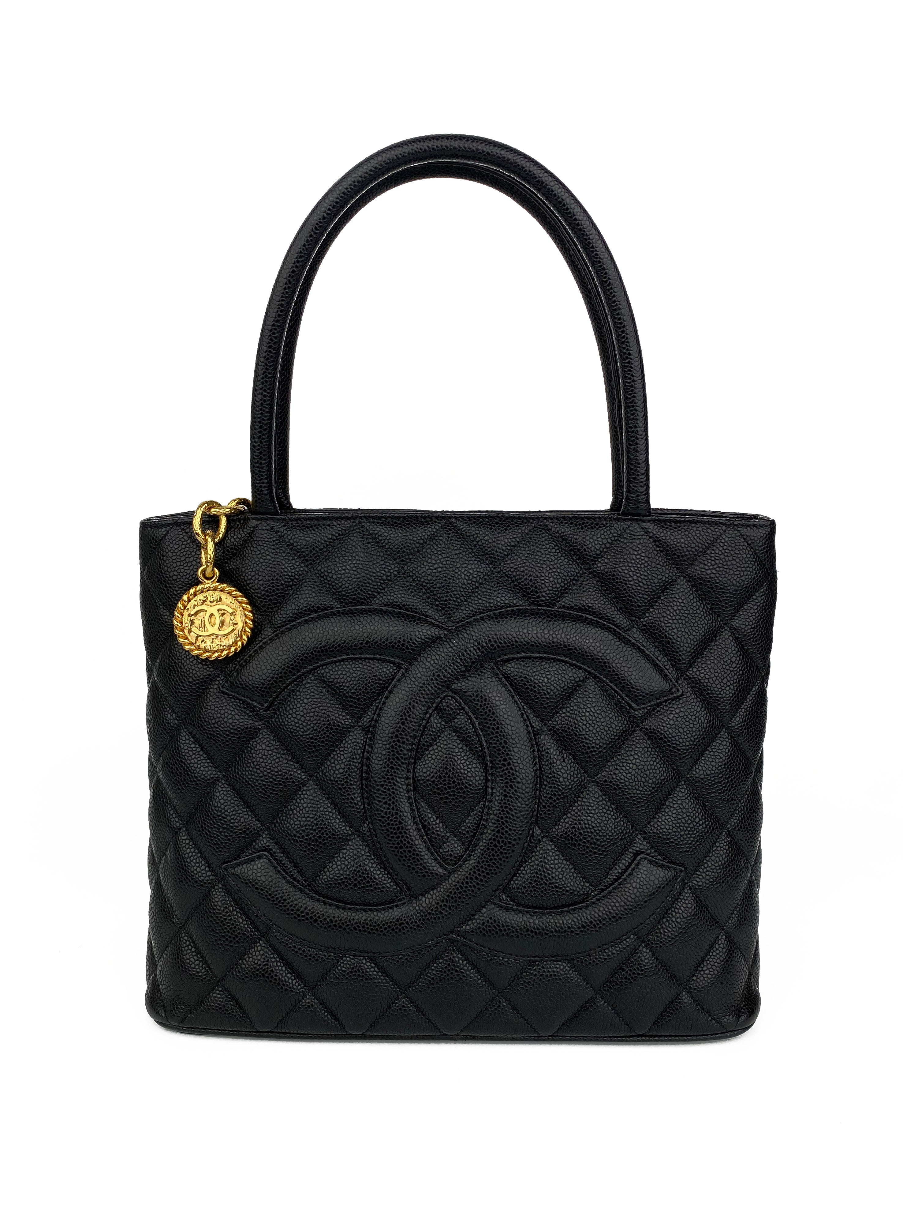 Chanel Black Medallion Tote Bag