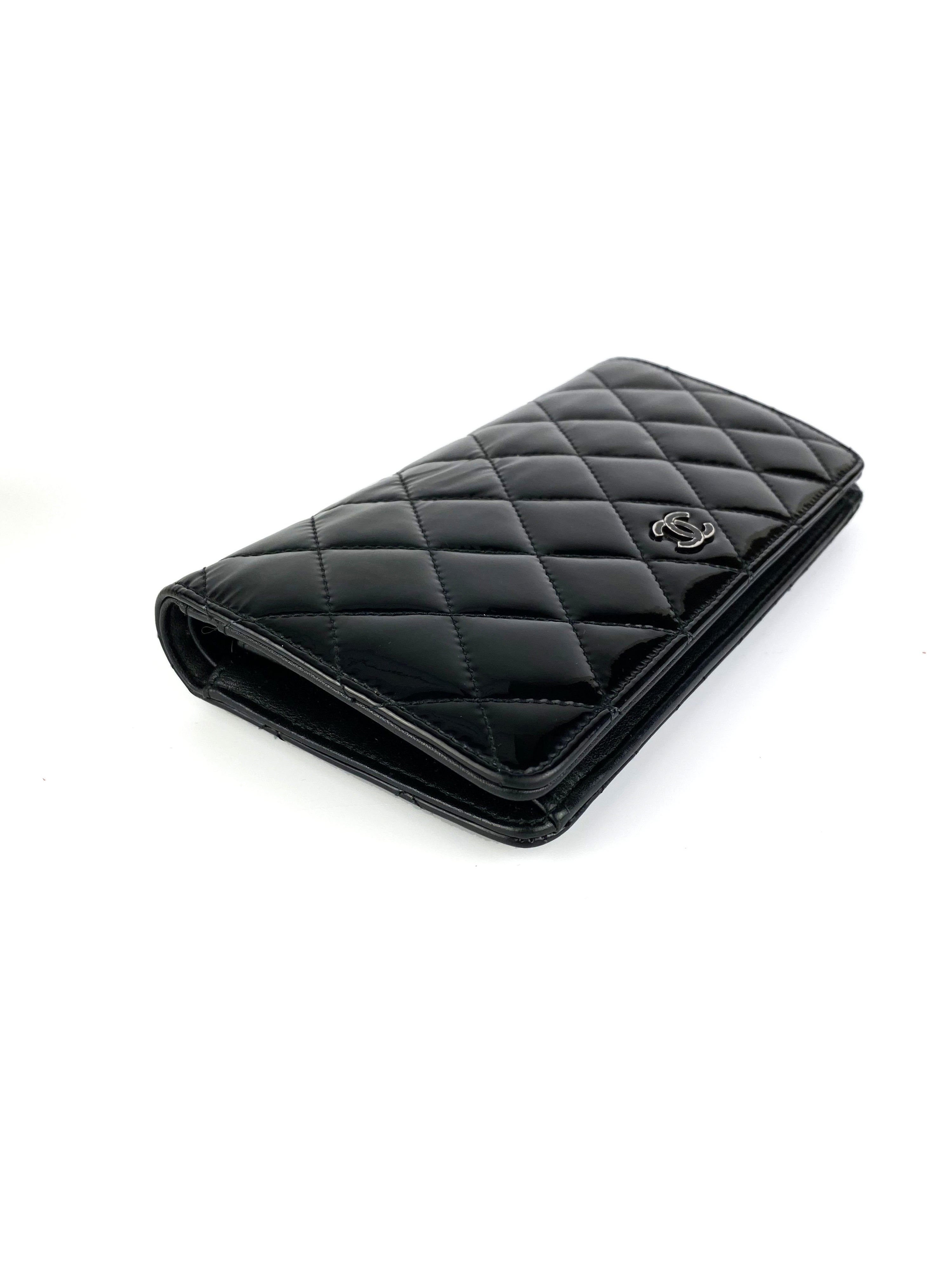 Chanel Black Patent Leather Wallet