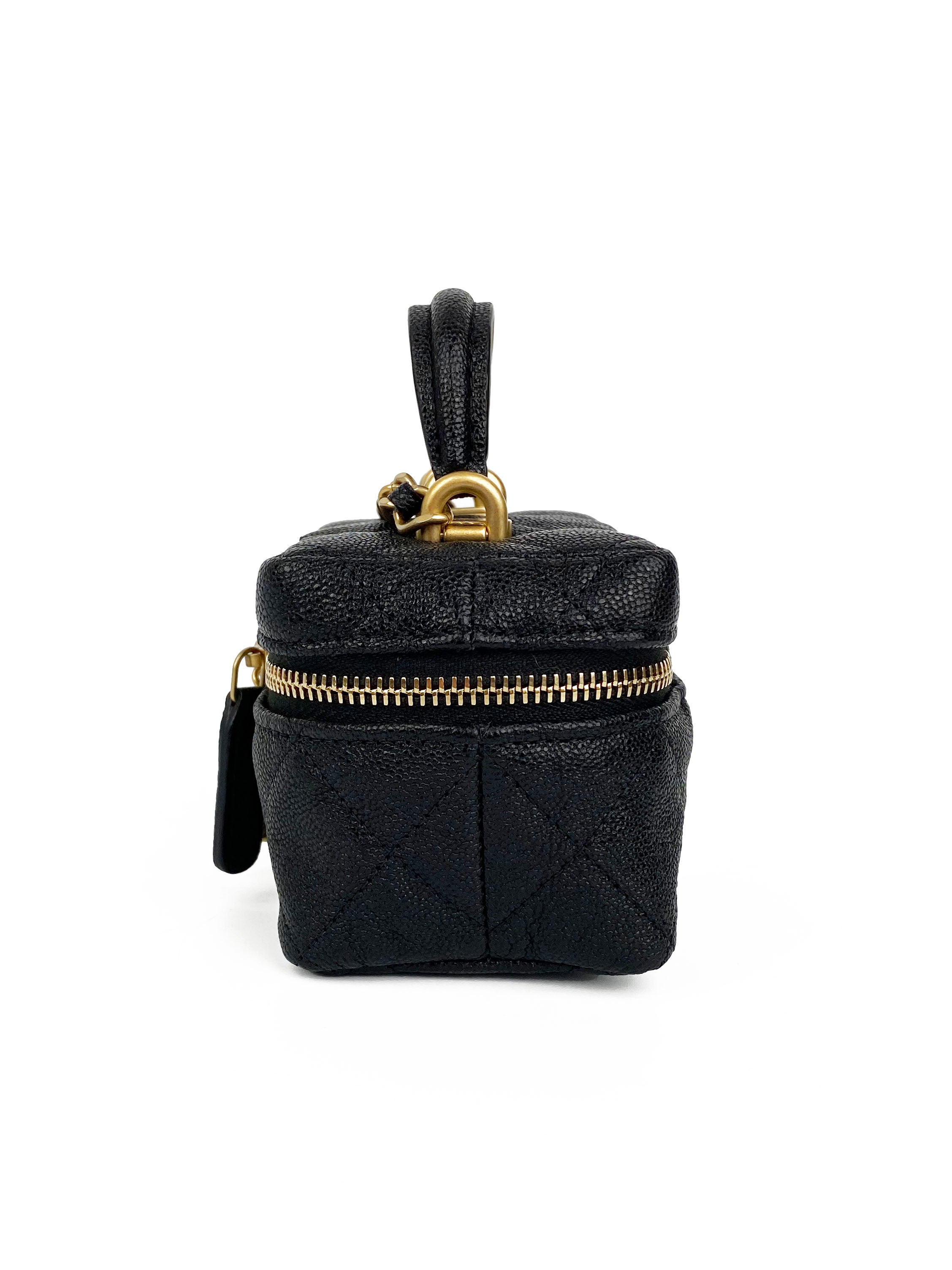 Chanel Black Quilted Caviar Mini Vanity Bag – Votre Luxe
