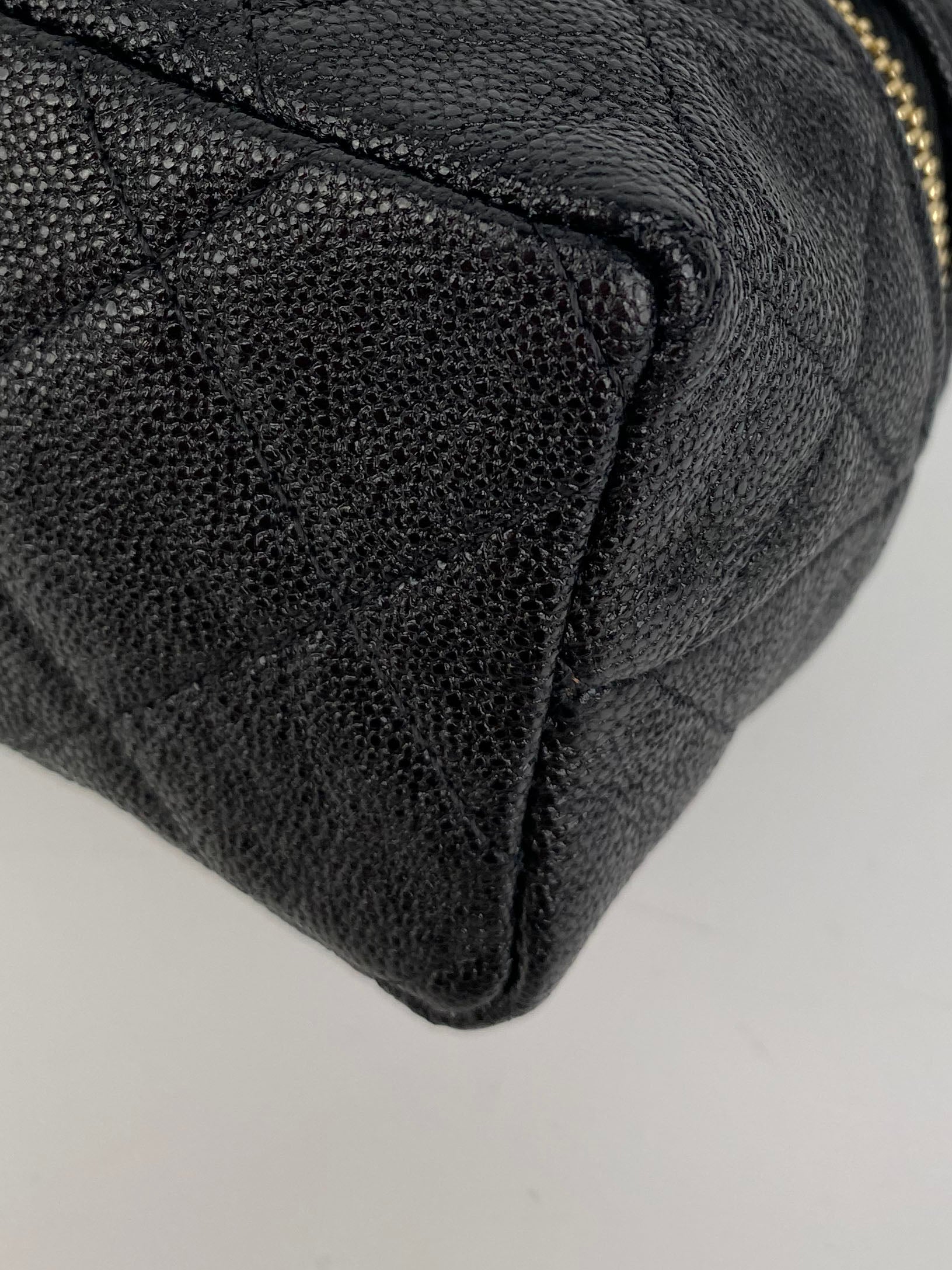Chanel Black Quilted Caviar Mini Vanity Bag
