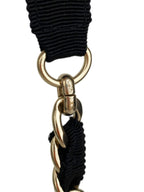 Chanel Black Ribbon & Chain Necklace
