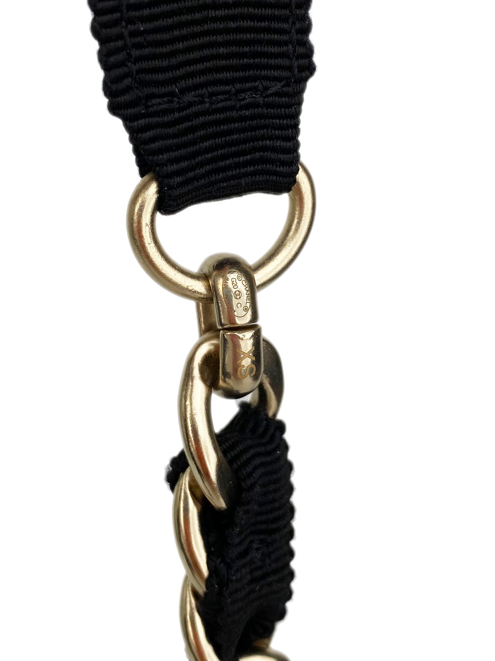 Chanel Black Ribbon & Chain Necklace