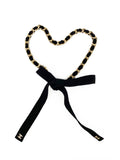 Chanel Black Ribbon & Chain Necklace