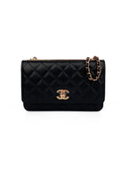 Chanel Black Trendy Wallet on Chain with Rose Gold Hardware