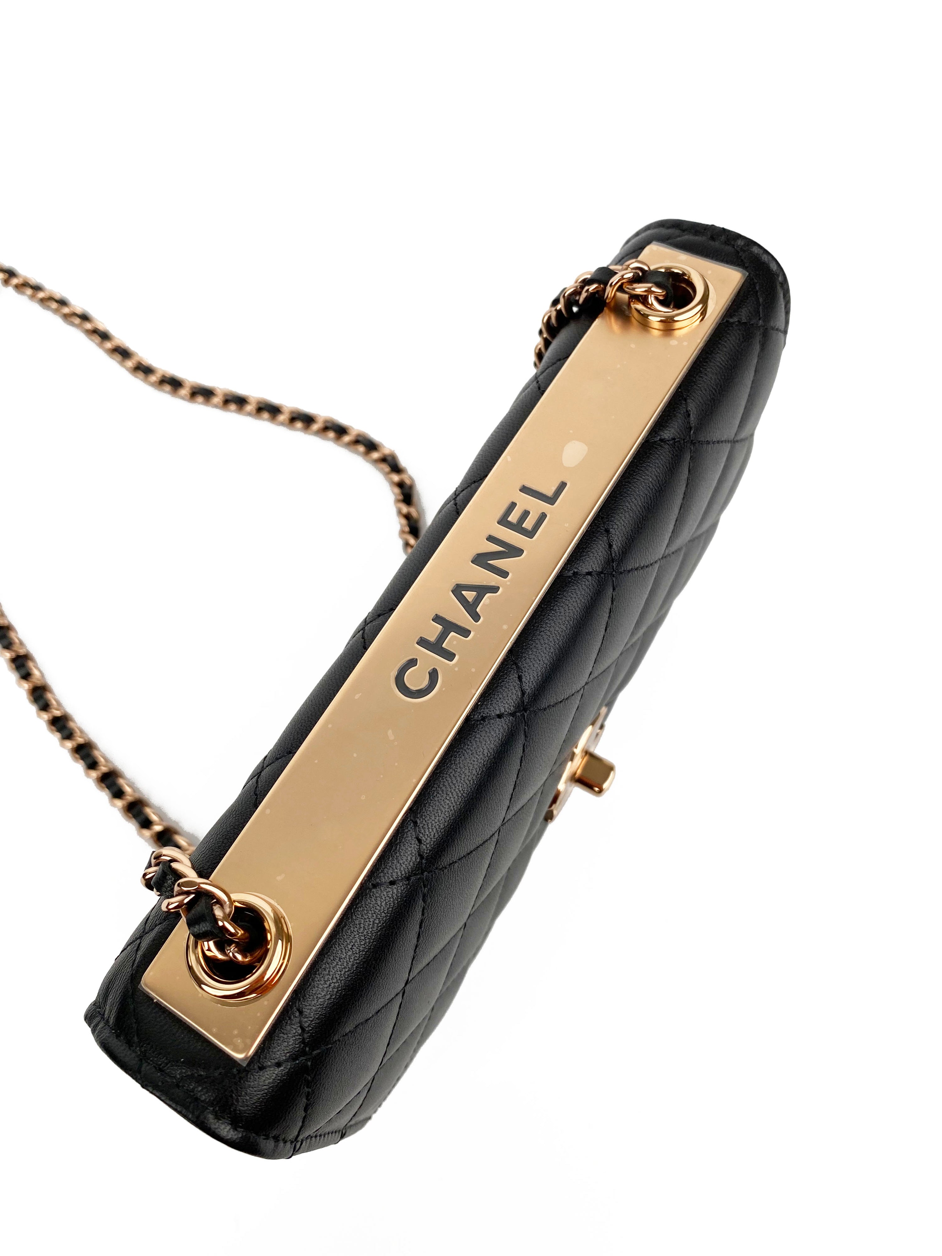 Chanel Black Trendy Wallet on Chain with Rose Gold Hardware