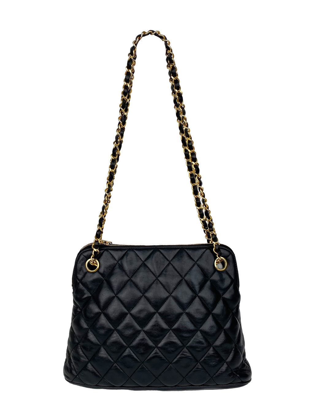 Chanel Black Vintage 90s Lambskin Shoulder Bag