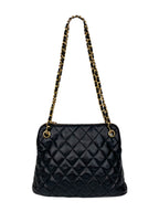 Chanel Black Vintage 90s Lambskin Shoulder Bag