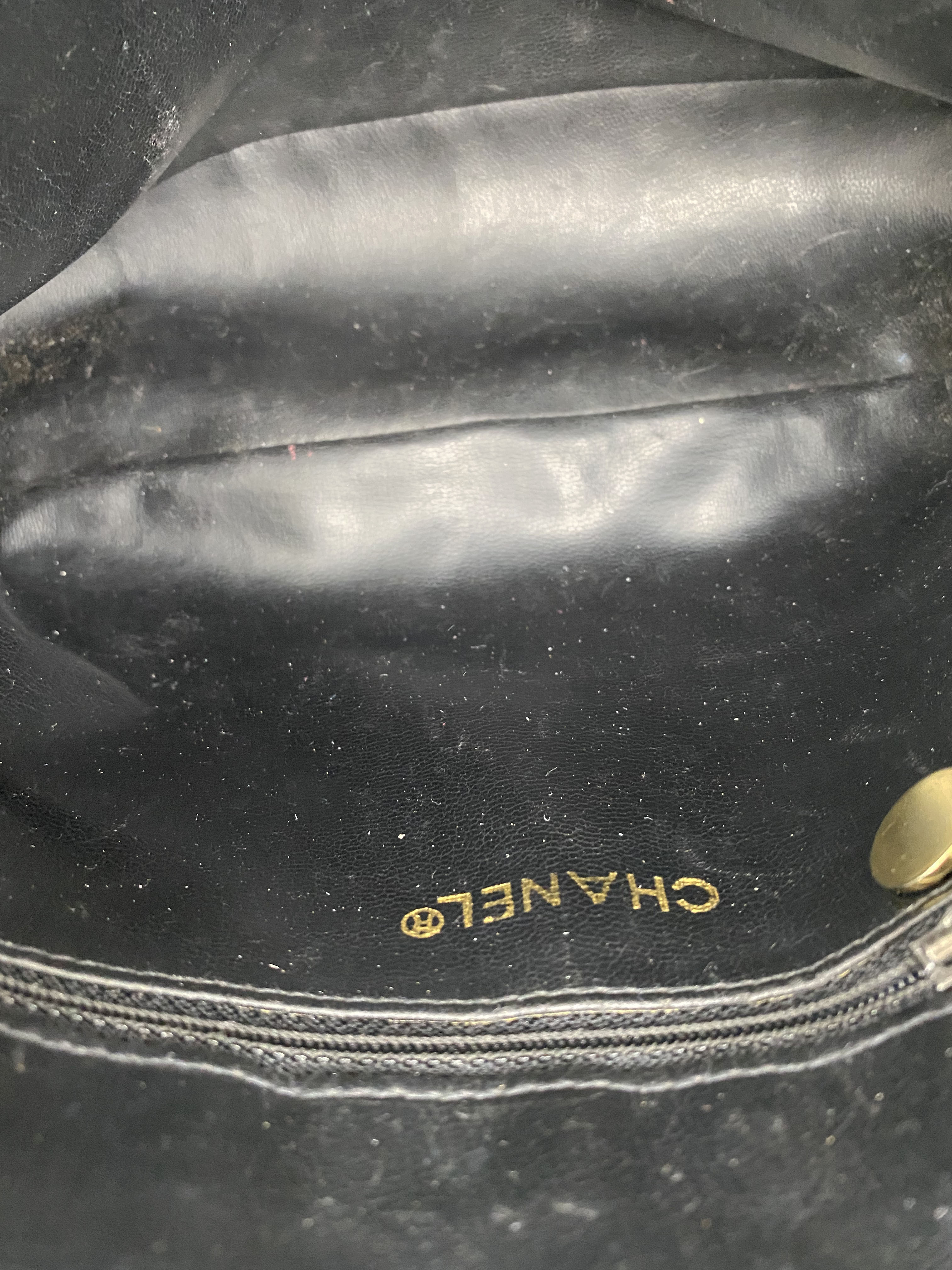 Chanel Black Vintage 90s Lambskin Shoulder Bag