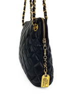 Chanel Black Vintage 90s Lambskin Shoulder Bag