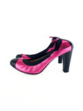 Chanel Black & Pink CC Logo Pumps 38.5