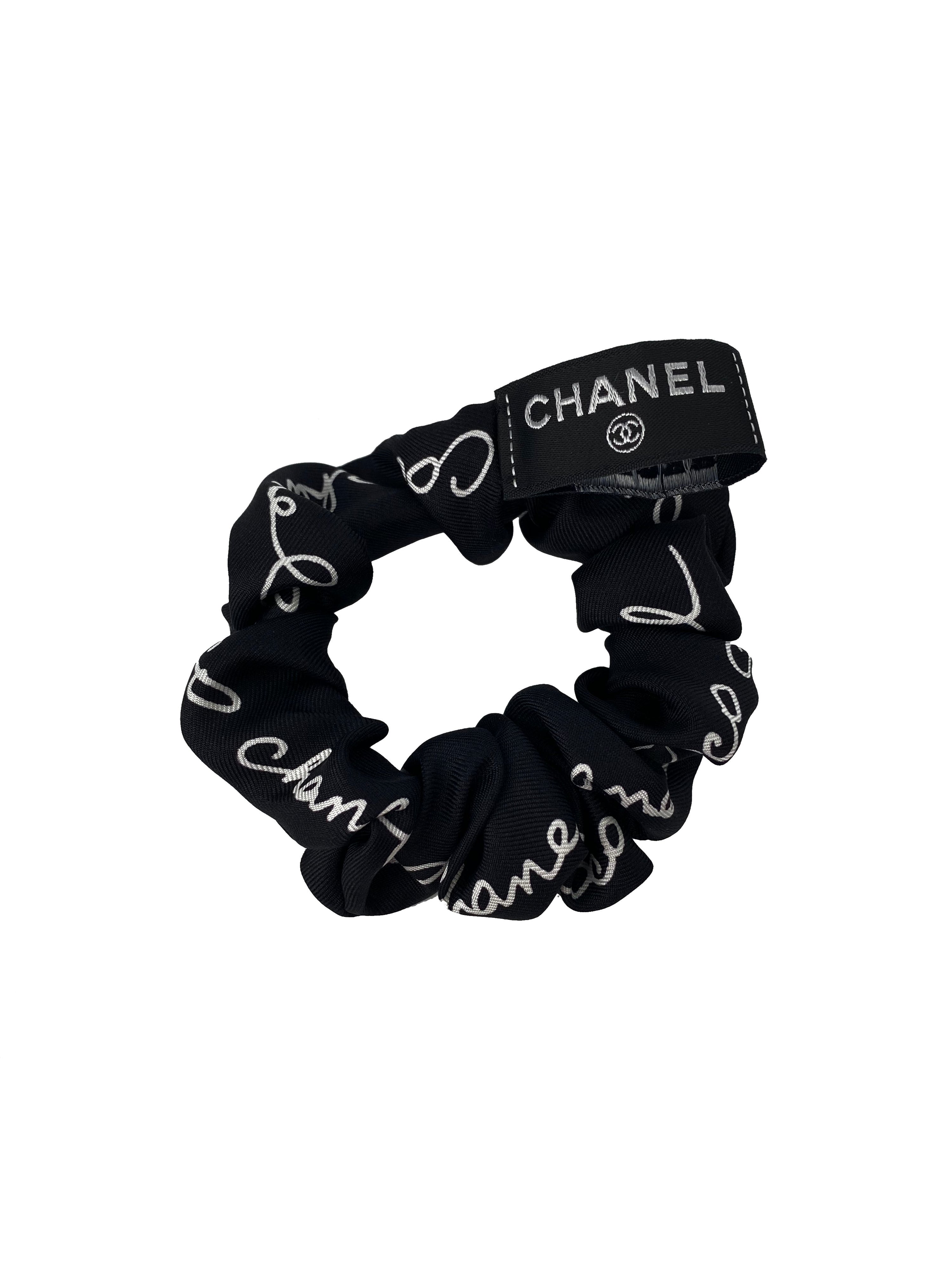 Chanel Black & White Headscarf & Scrunchie
